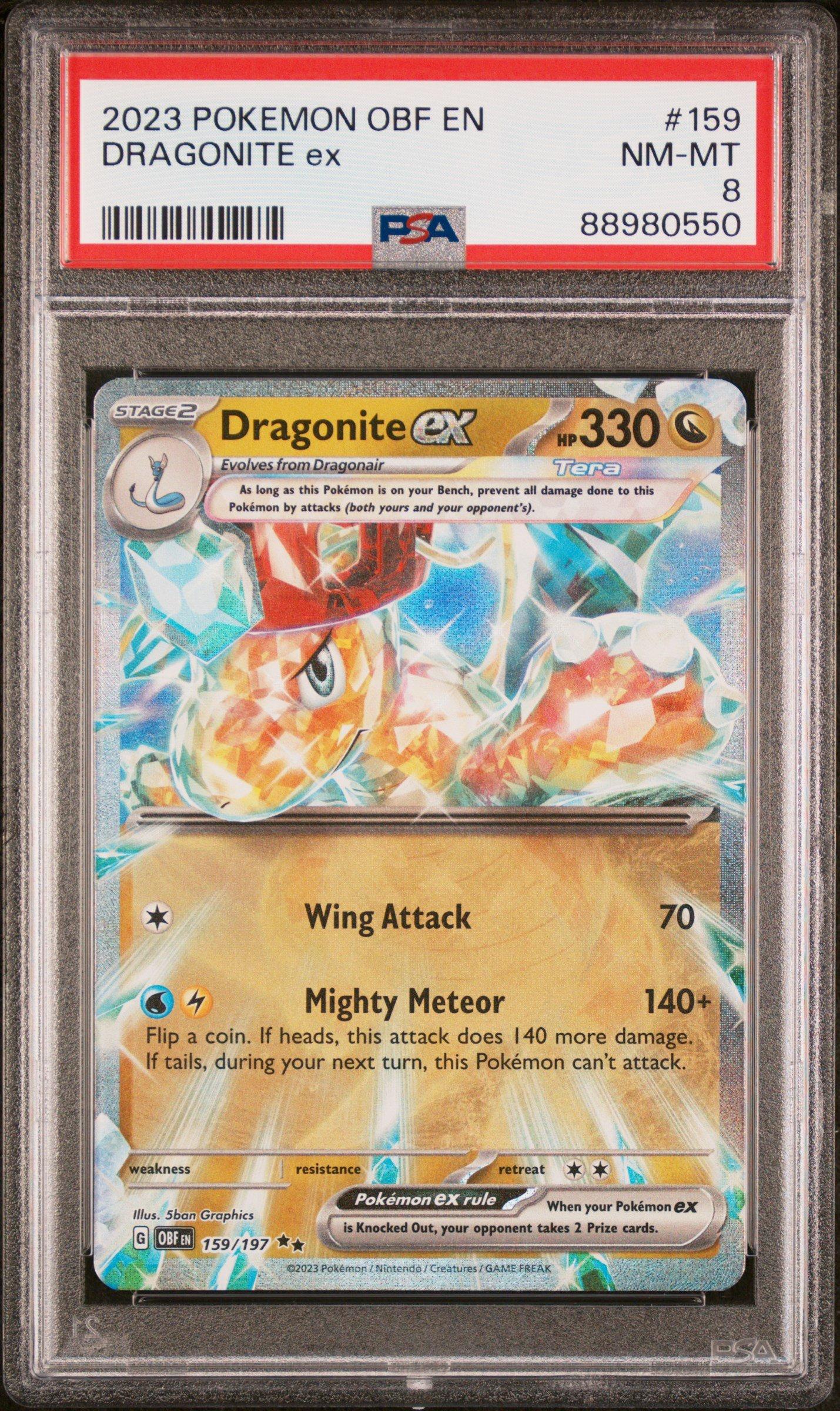 2023 Pokemon Obf En-obsidian Flames 159 Dragonite Ex PSA 8
