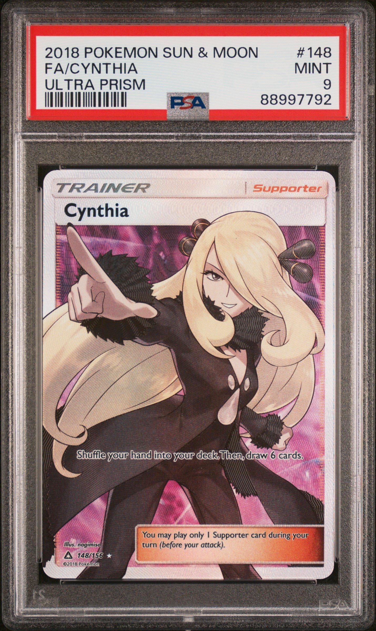2018 Pokemon Sun & Moon Ultra Prism 148 Fa/cynthia PSA 9