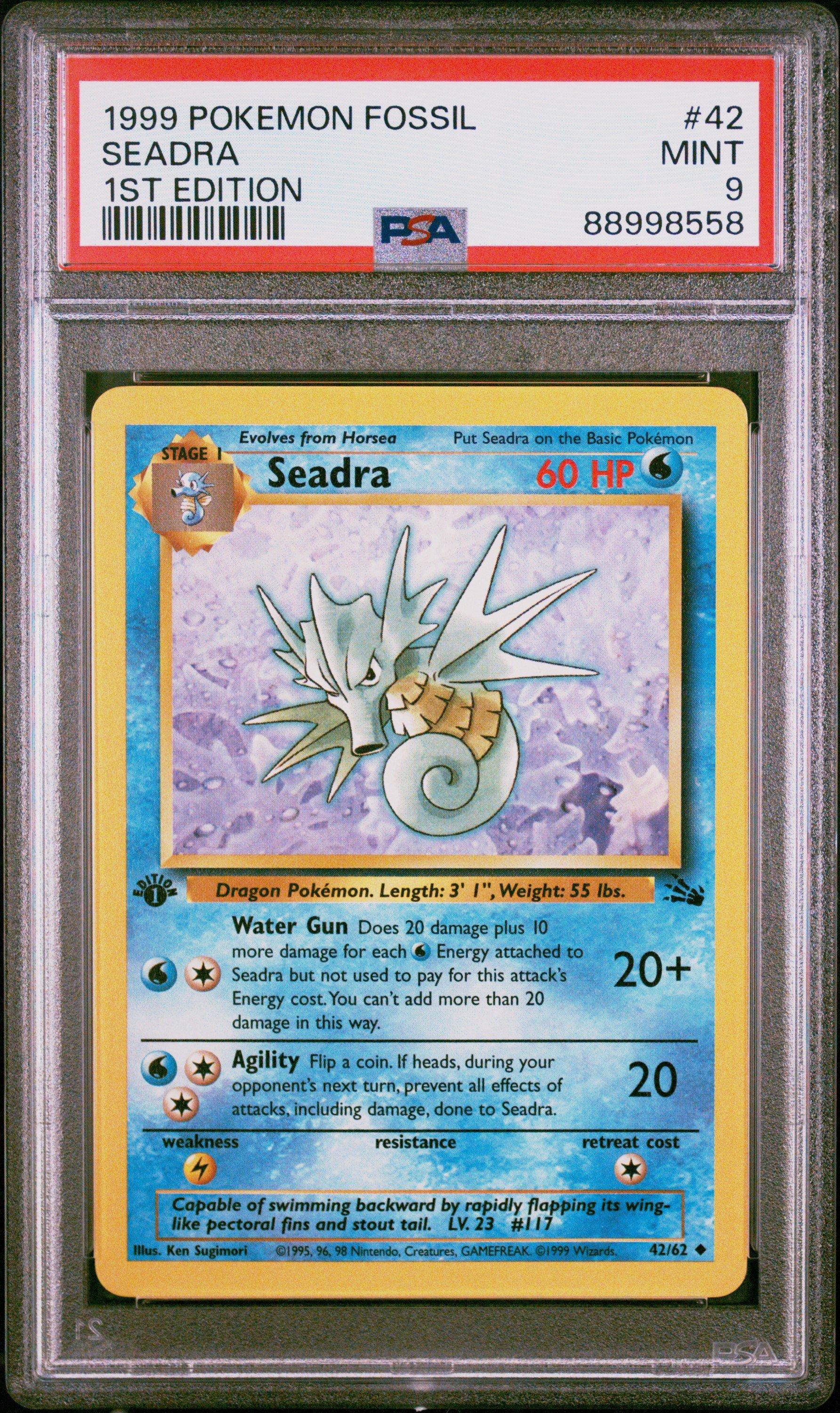 1999 Pokemon Fossil 42 Seadra 1st Edition PSA 9 Graded Card | GameStop