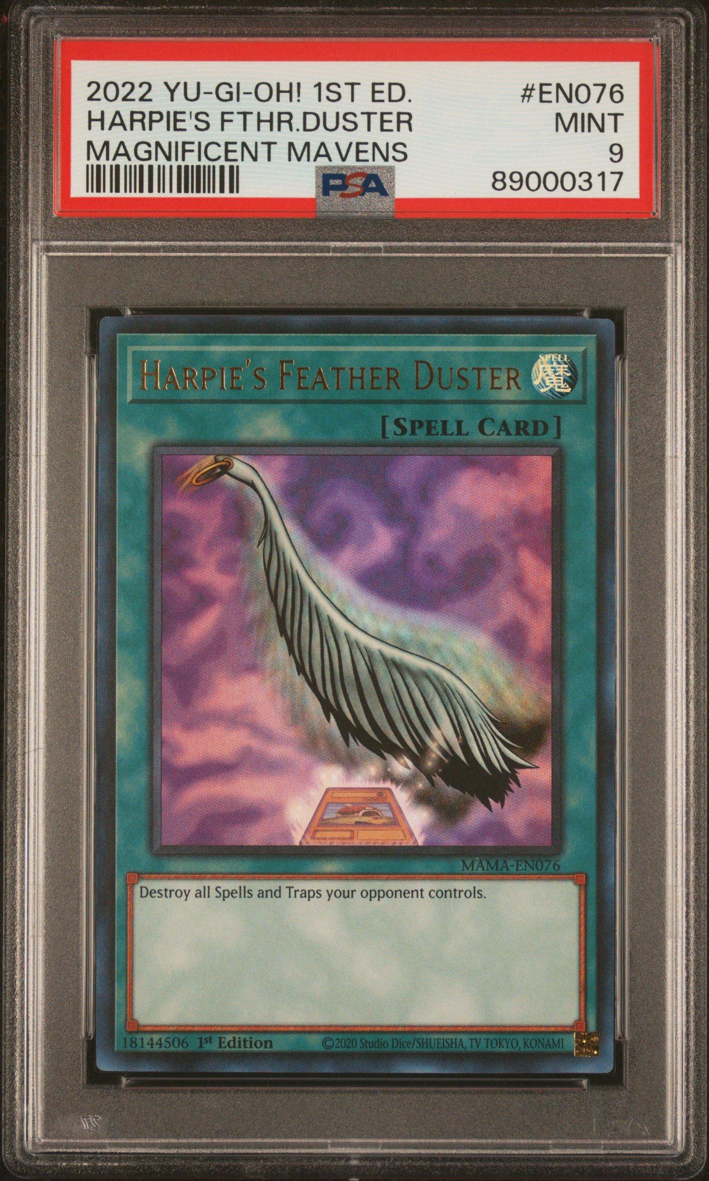 2022 Yu-gi-oh! Magnificent Mavens En076 Harpie's Feather Duster 1st Edition  PSA 9 Graded Card | GameStop