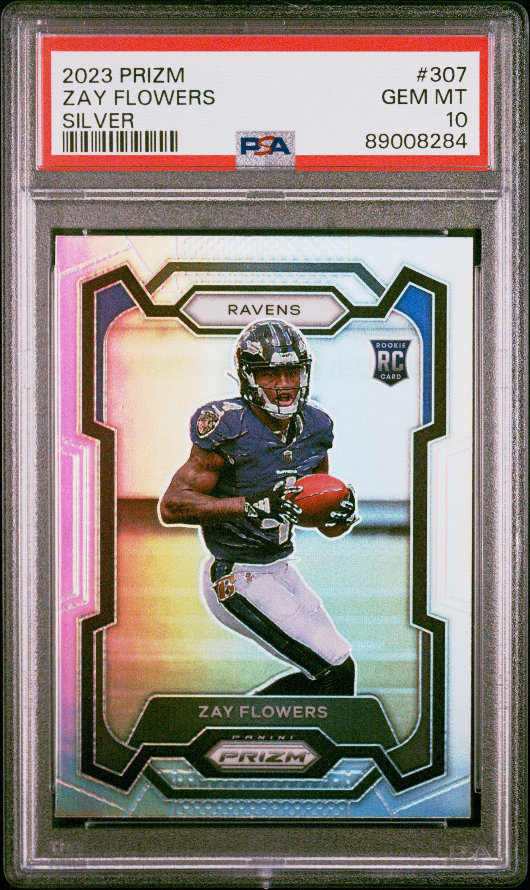 2023 Panini Prizm 307 Zay Flowers Silver Prizm PSA 10 Graded Card