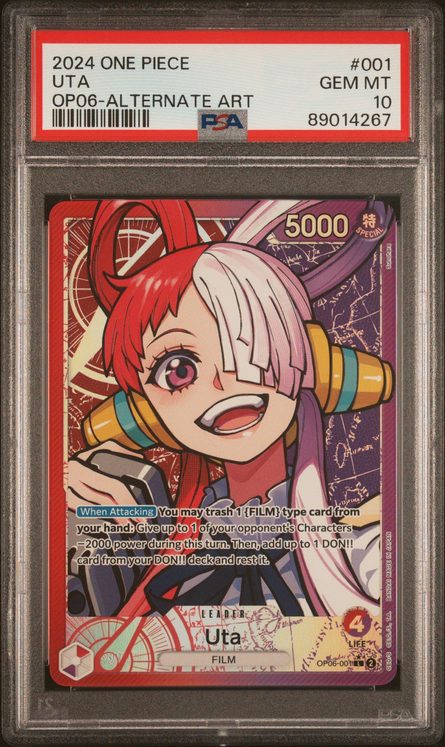 2024 One Piece Wings Of The Captain 001 Uta Alternate Art PSA 10 GameStop