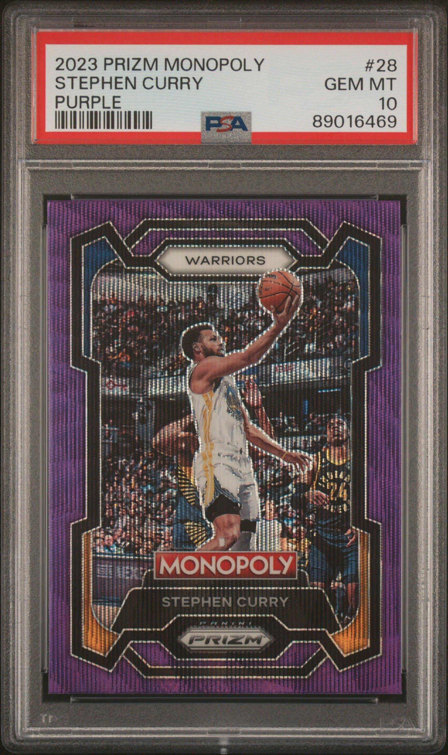 2023 Panini Prizm Monopoly 28 Stephen Curry Purple PSA 10