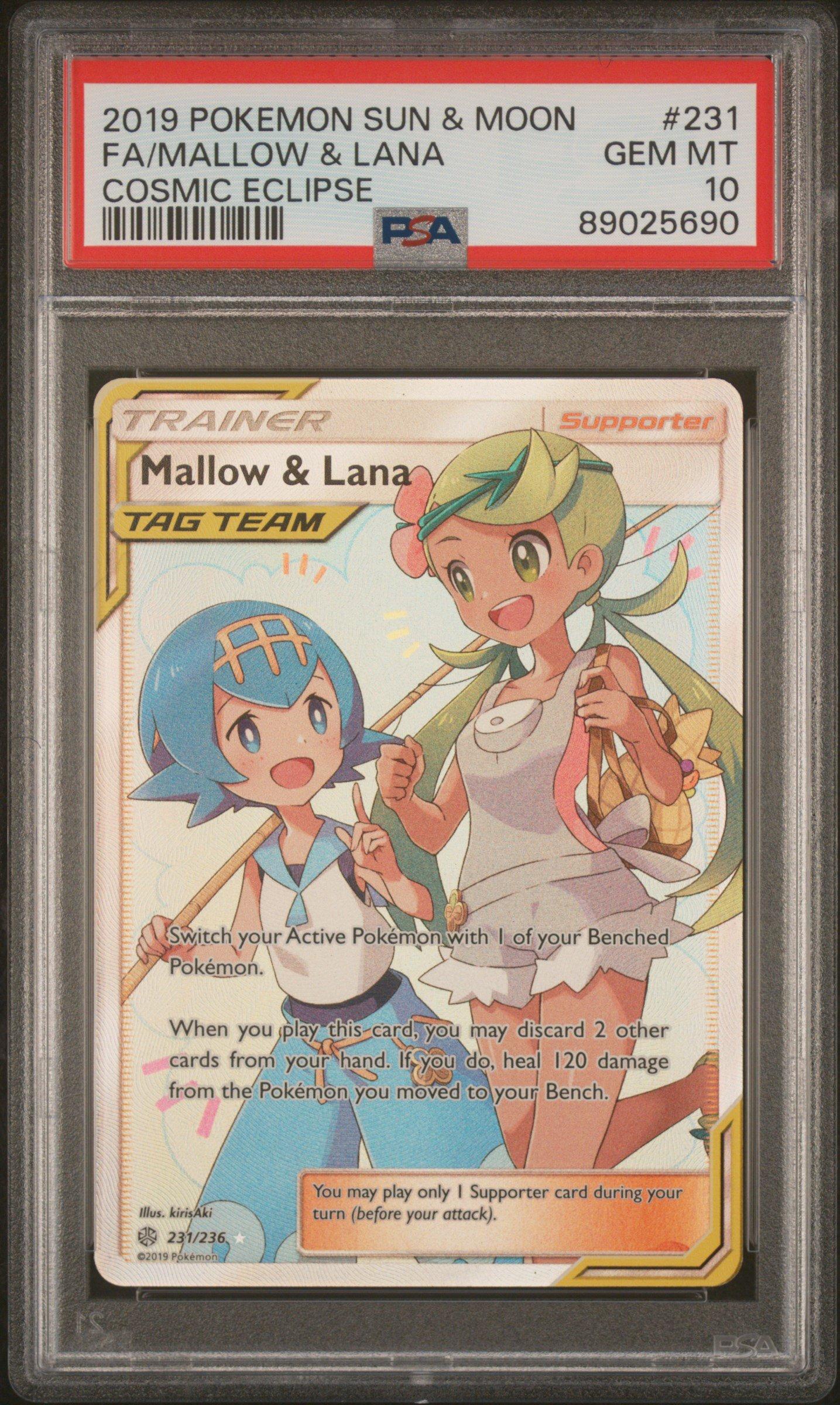 2019 Pokemon Sun & Moon Cosmic Eclipse 231 Full Art/mallow & Lana