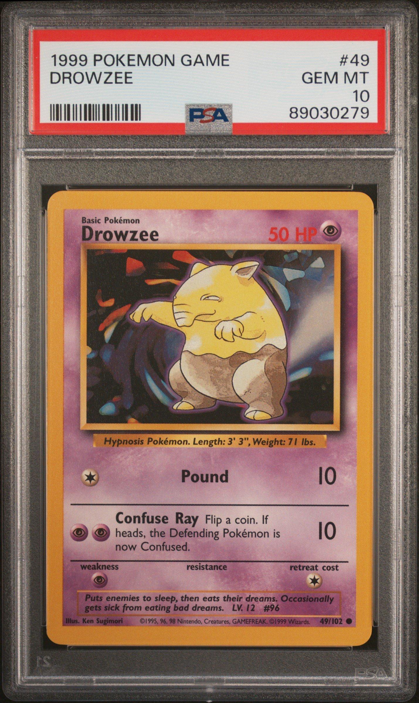 1999 Pokemon Game 49 Drowzee PSA 10 Graded Card | GameStop