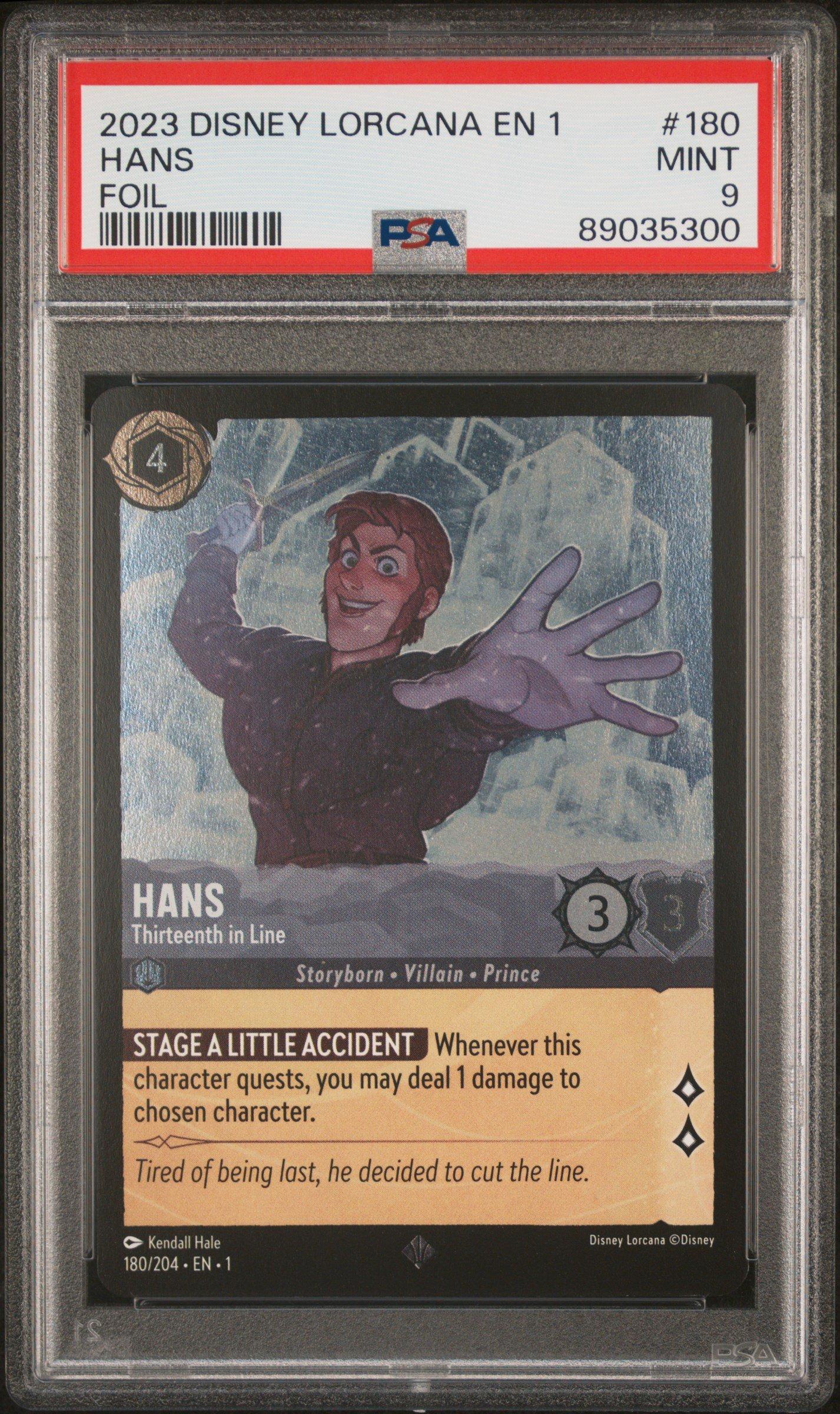 2023 Disney Lorcana En 1-the First Chapter 180 Hans - Thirteenth In Line Foil PSA 9