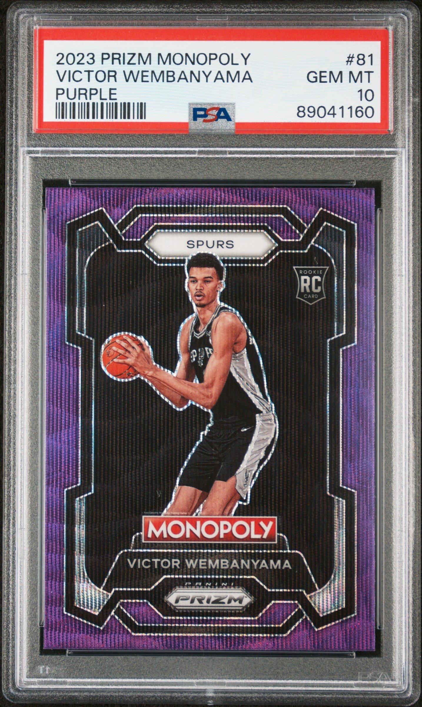 2023 Panini Prizm Monopoly 81 Victor Wembanyama Purple PSA 10