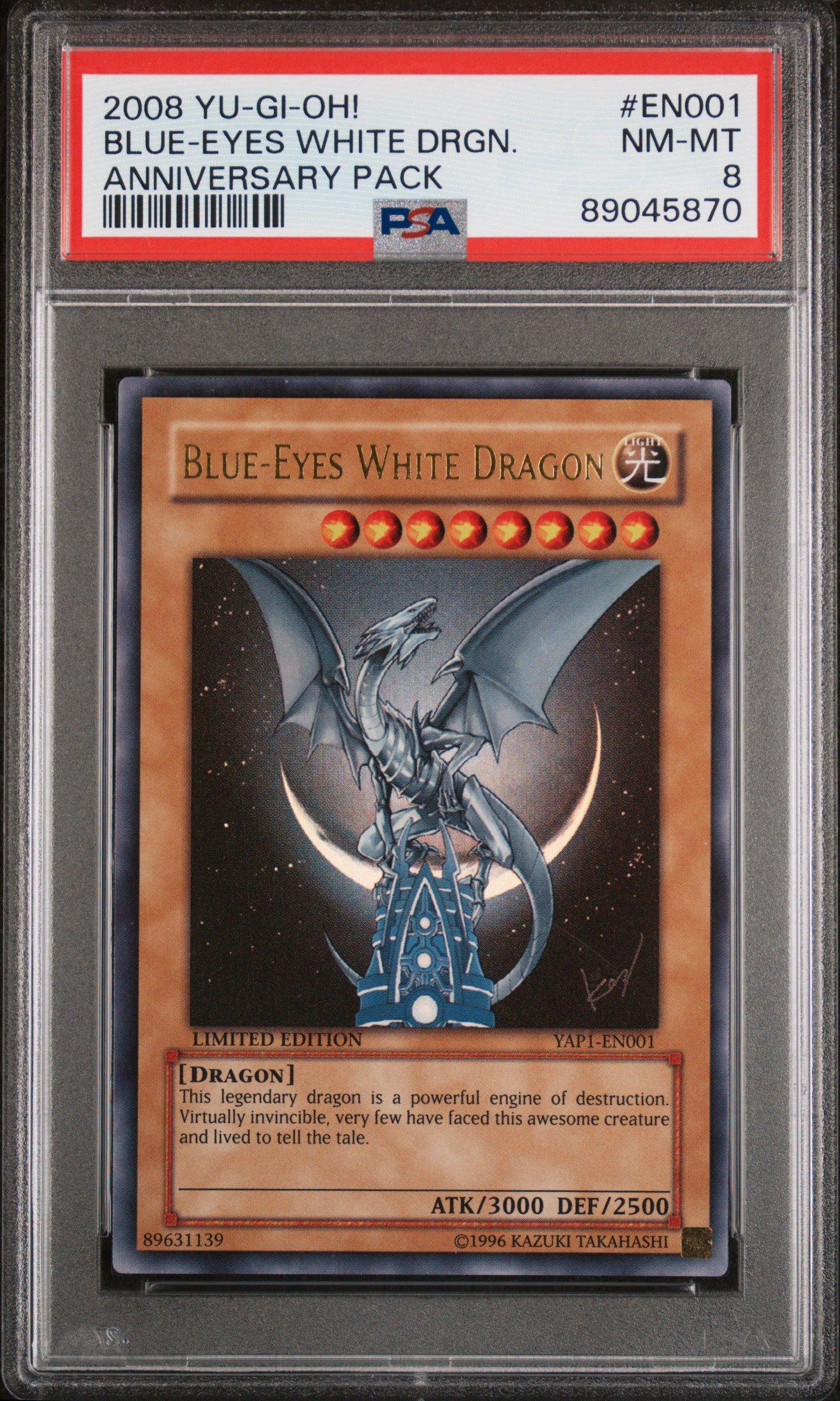 2008 Yu-gi-oh! Anniversary Pack En001 Blue-eyes White Dragon PSA 8