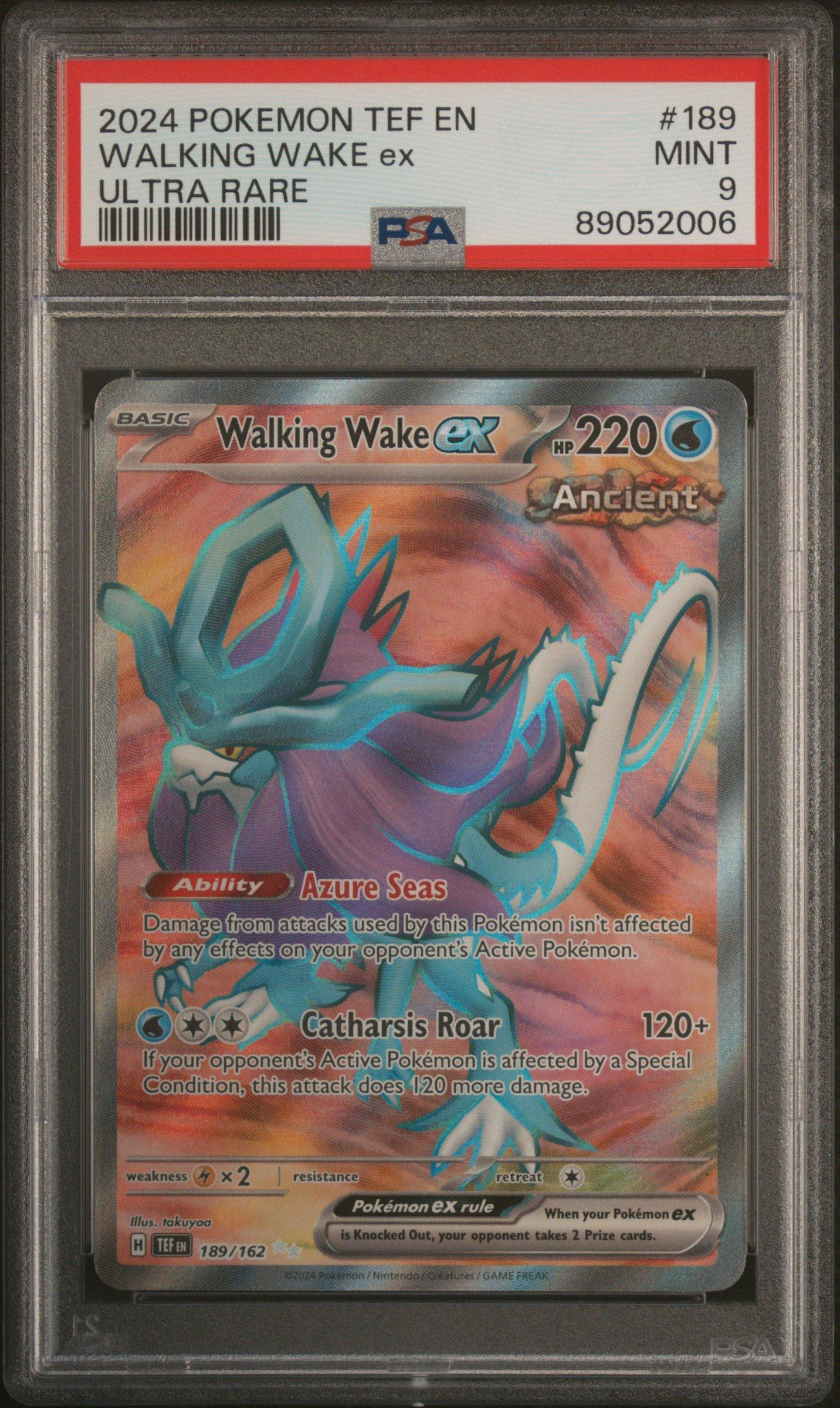 2024 Pokemon Tef En-temporal Forces 189 Walking Wake Ex Ultra Rare PSA