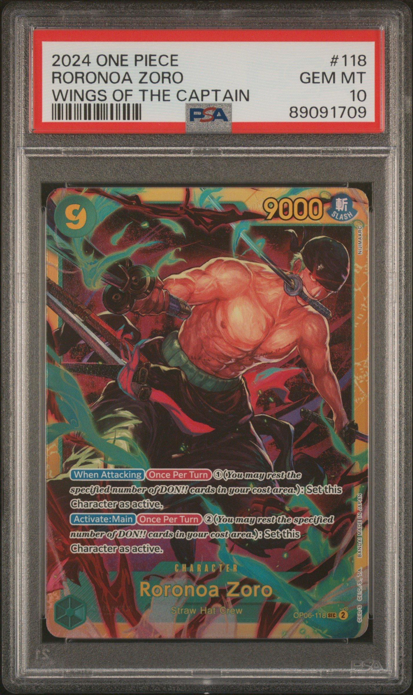 2024 One Piece Wings Of The Captain 118 Roronoa Zoro PSA 10 | GameStop