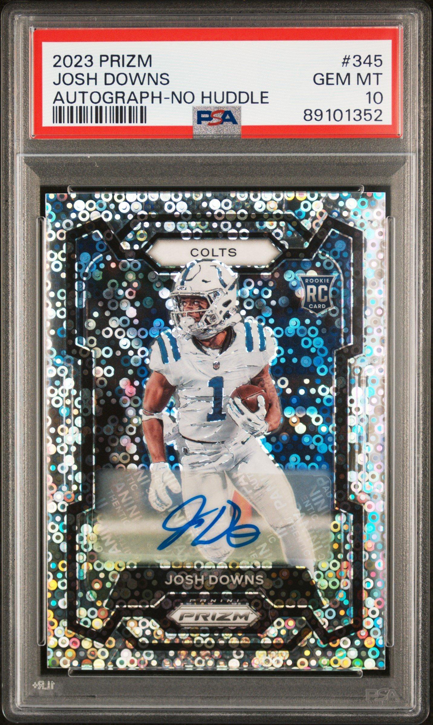 2023 Panini Prizm 345 Josh Downs Autograph-no Huddle PSA 10