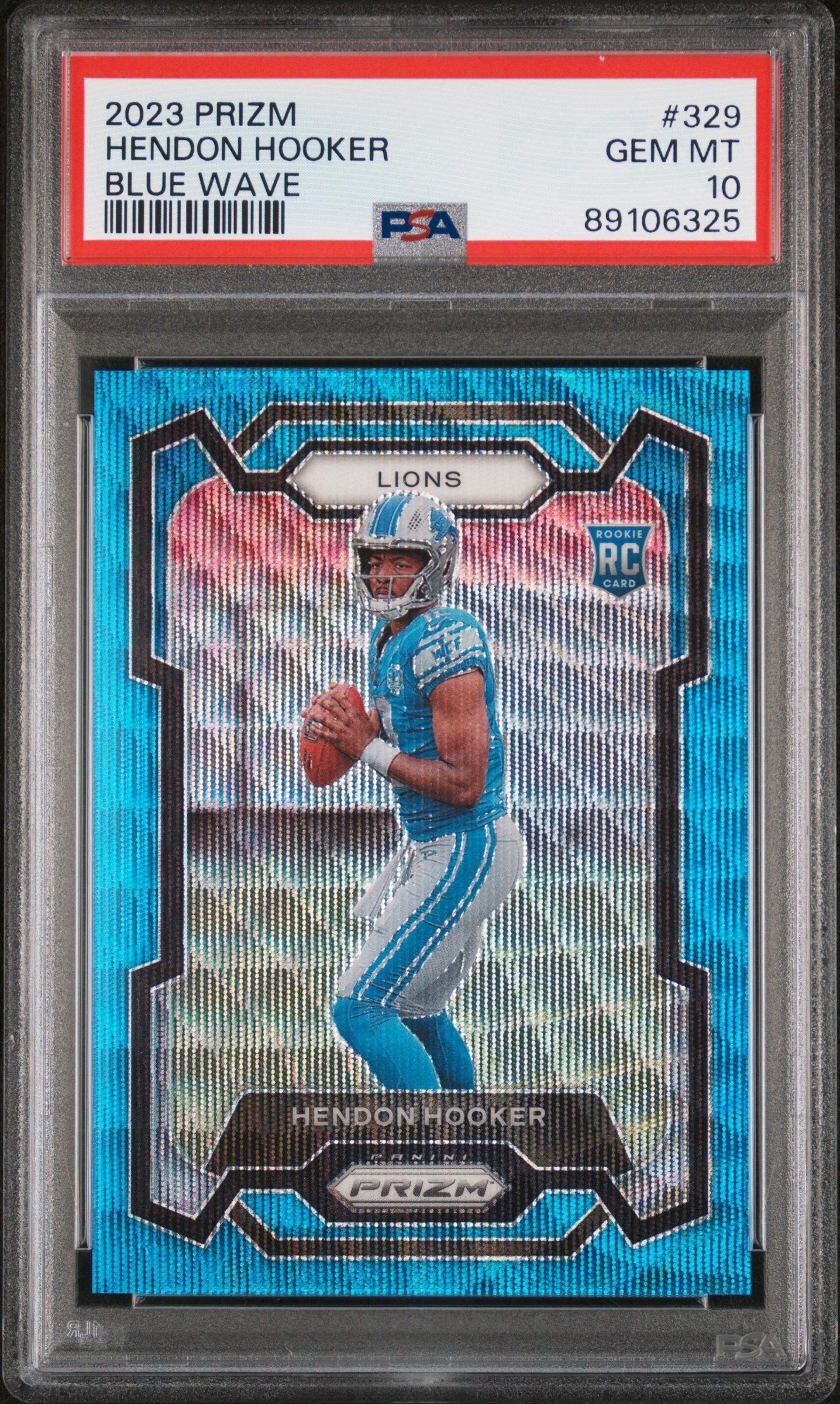 2023 Panini Prizm 329 Hendon Hooker Blue Wave PSA 10