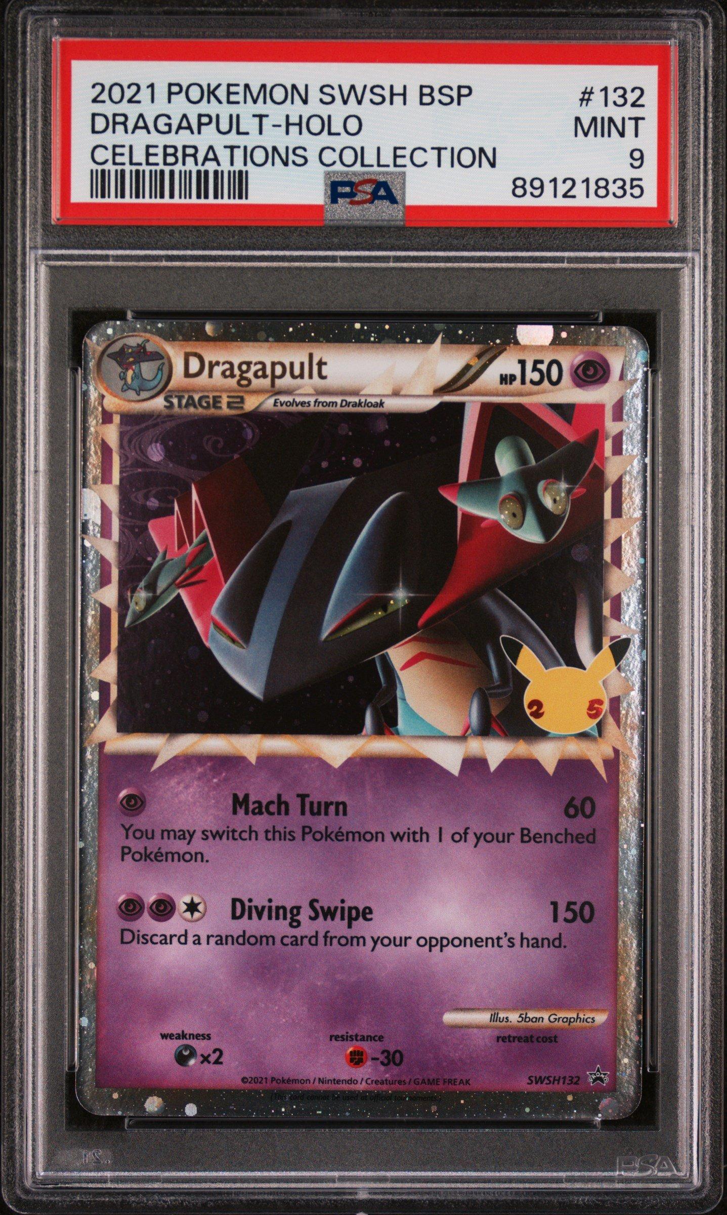 2021 Pokemon Swsh Black Star Promo 132 Dragapult-holo Celebrations  Collection PSA 9 Graded Card | GameStop