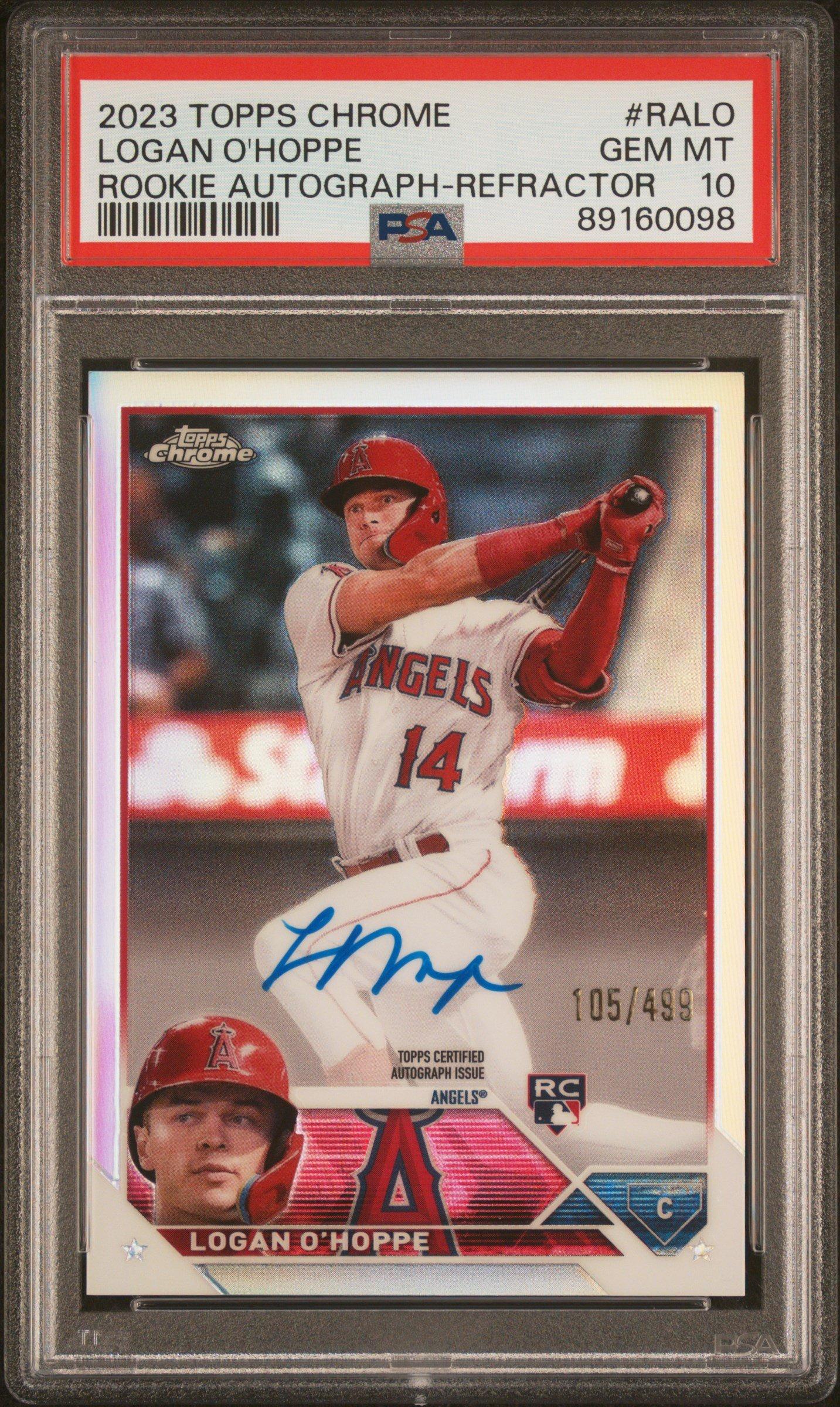 2023 Topps Chrome Rookie Autograph Ralo Logan O'hoppe Refractor PSA 10