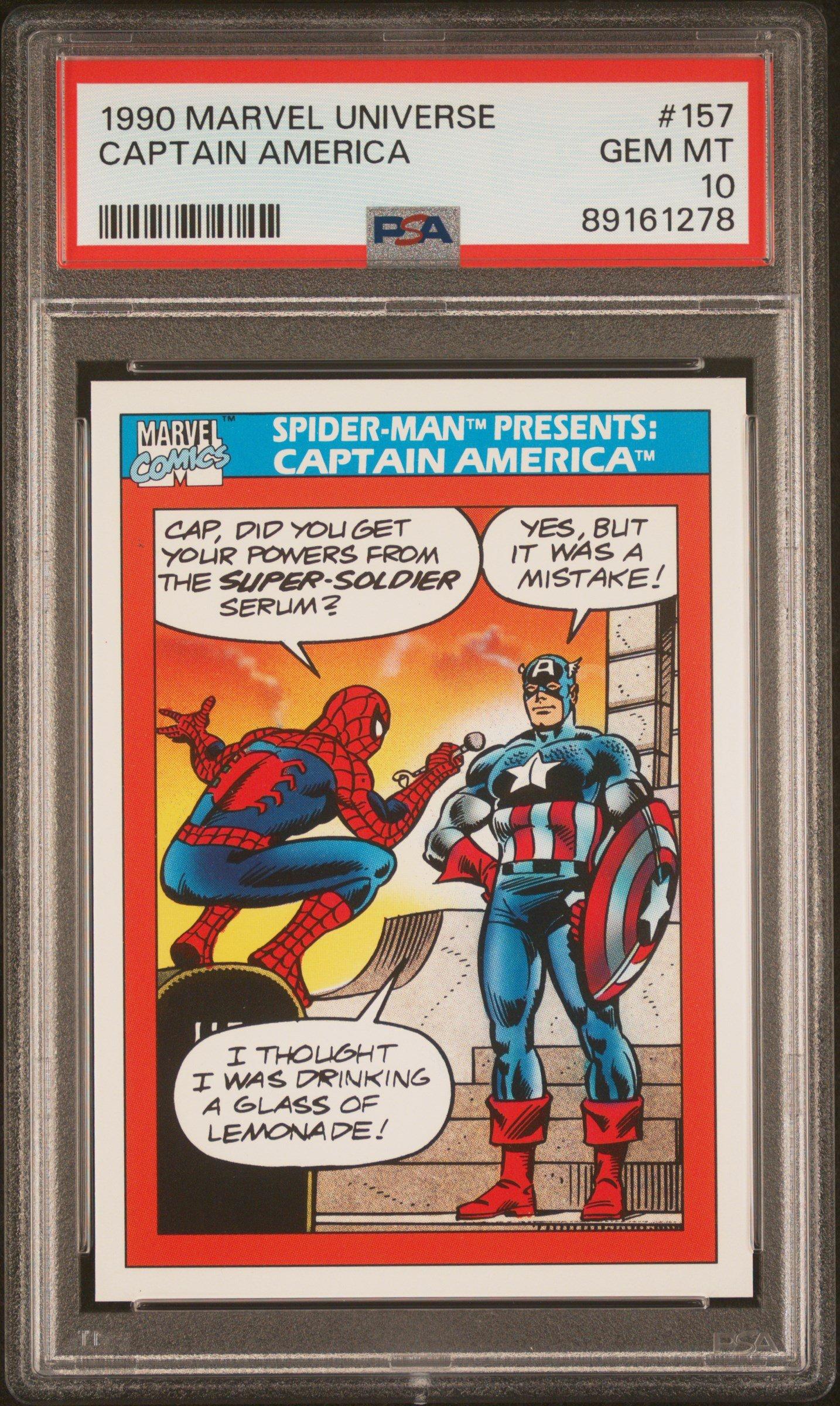 1990 Marvel Universe 157 Captain America PSA 10