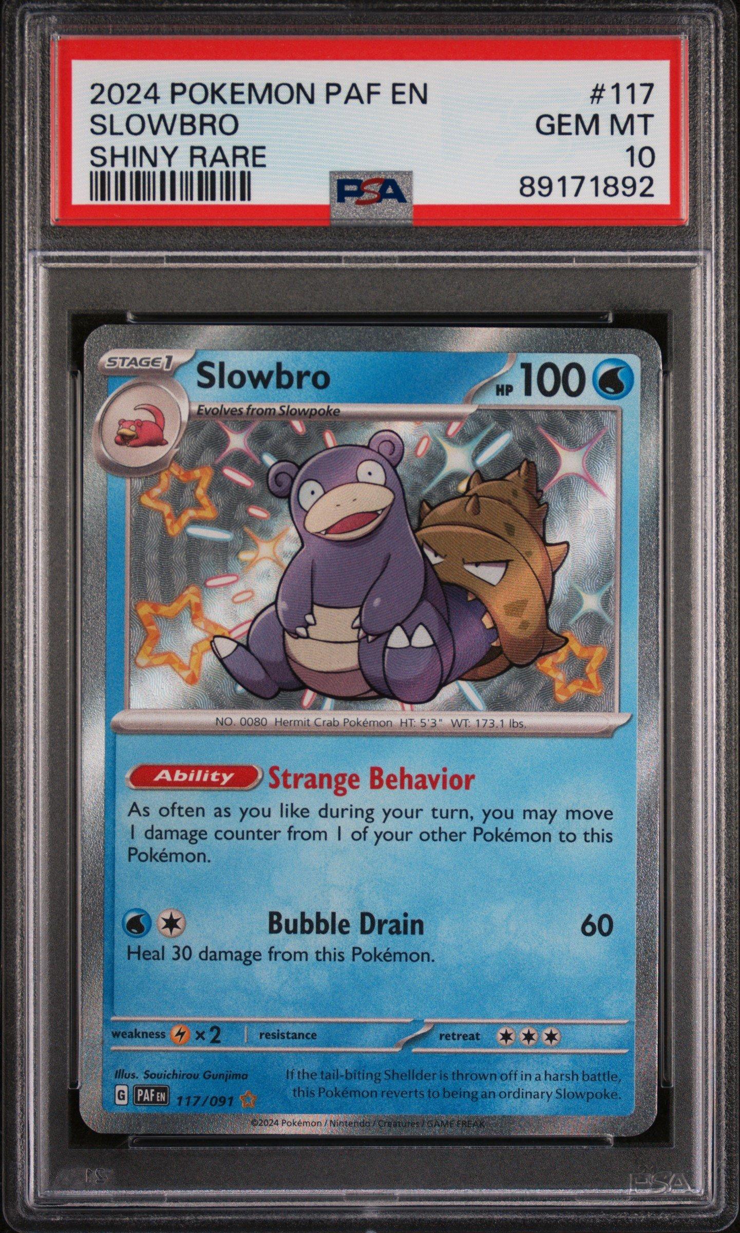 2024 Pokemon Paf En-paldean Fates 117 Slowbro PSA 10