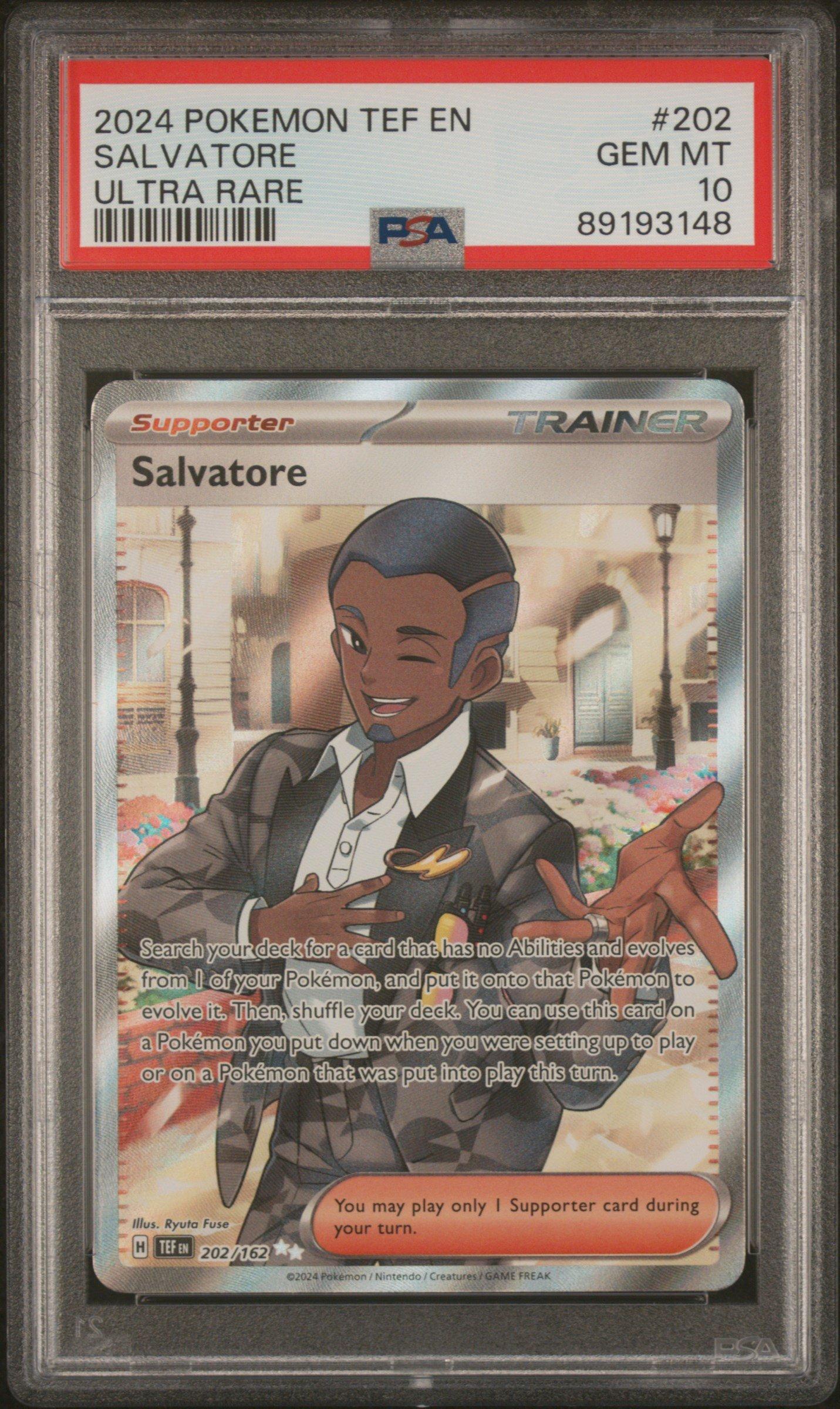 2024 Pokemon Tef En-temporal Forces 202 Salvatore Ultra Rare PSA 10