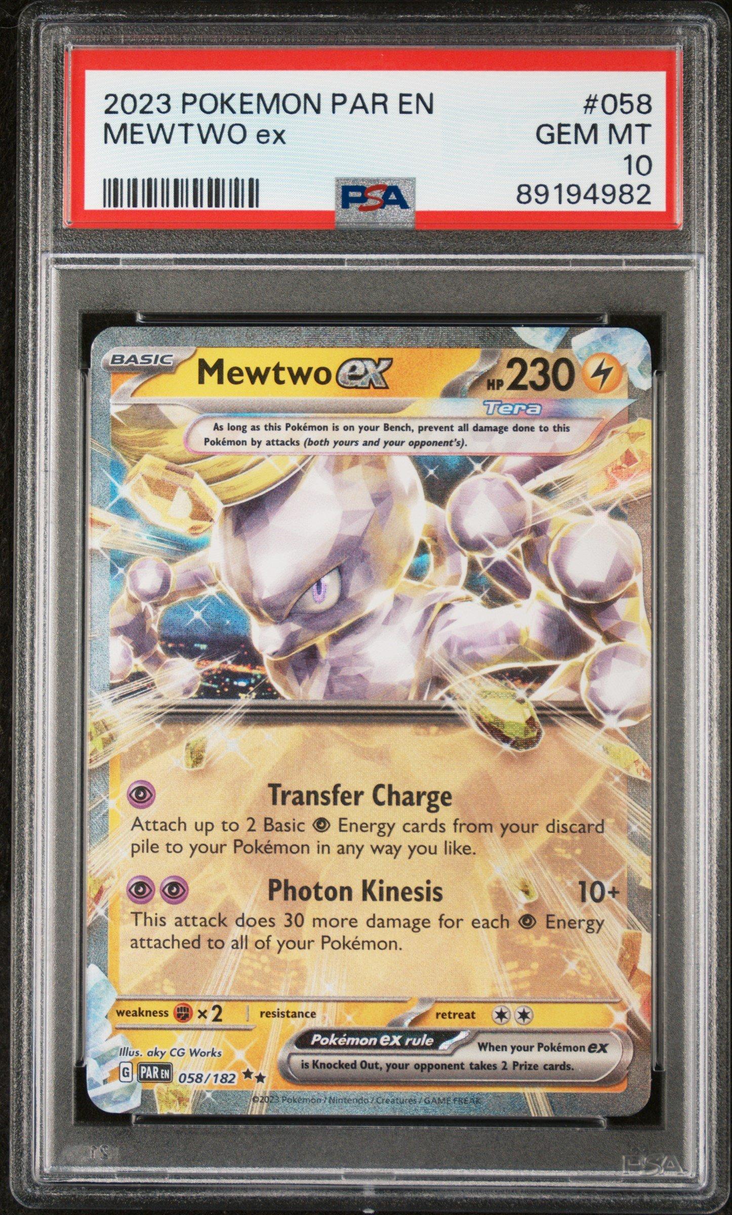 2023 Pokemon Par En-paradox Rift 058 Mewtwo Ex PSA 10 Graded Card