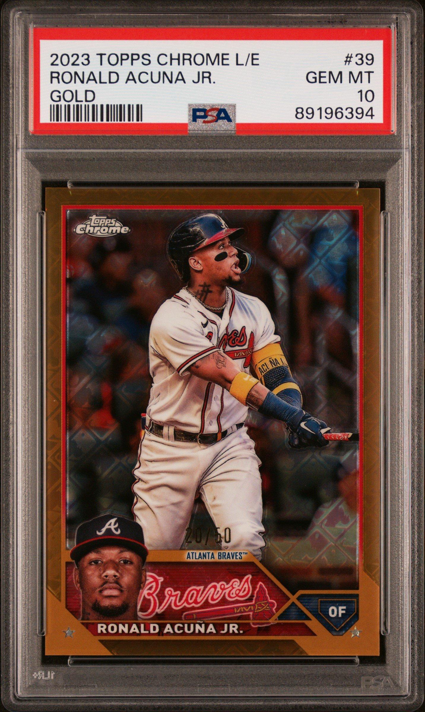 2023 Topps Chrome Logofractor Edition 39 Ronald Acuna Jr. Gold PSA 10