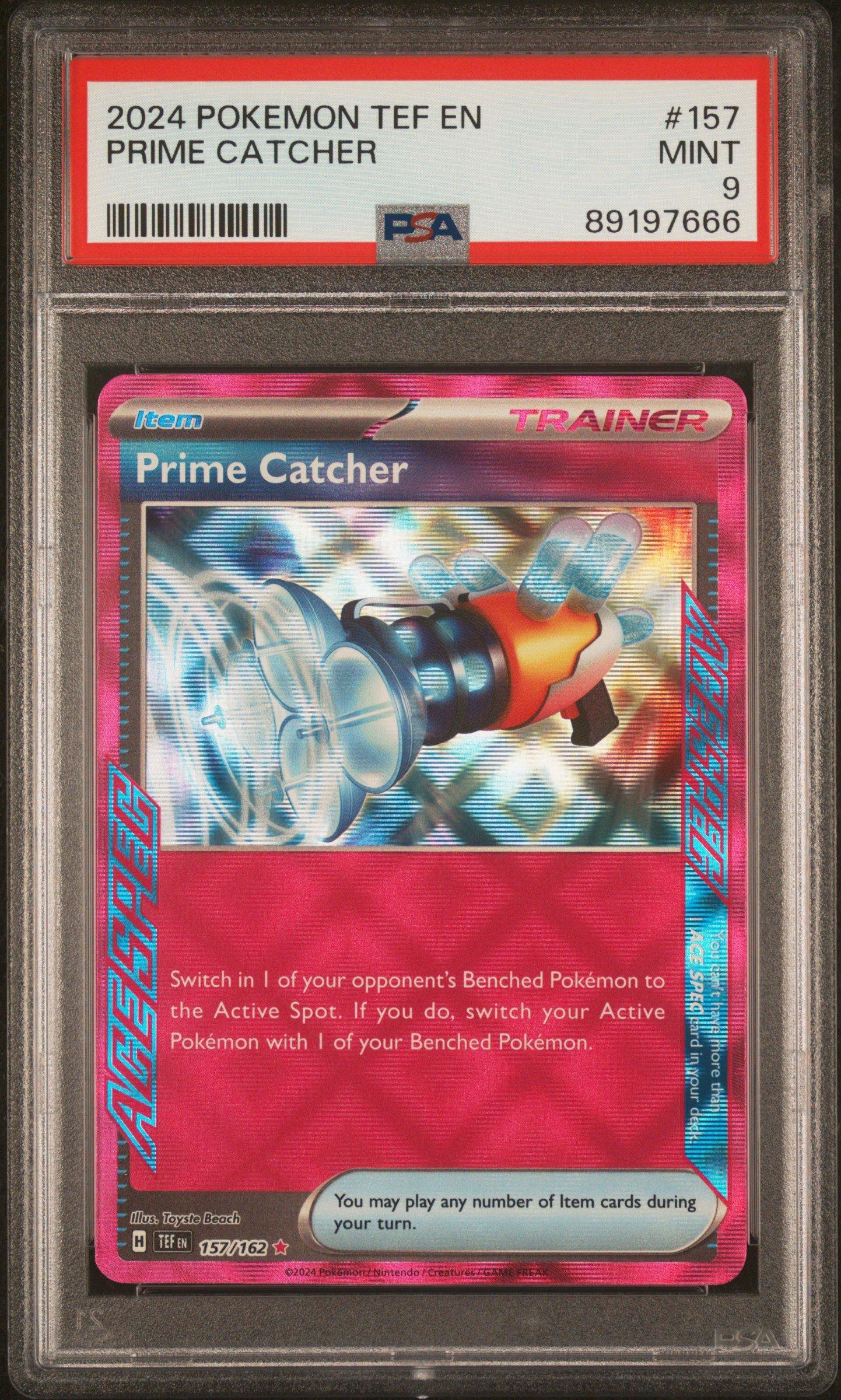 2024 Pokemon Tef En-temporal Forces 157 Prime Catcher PSA