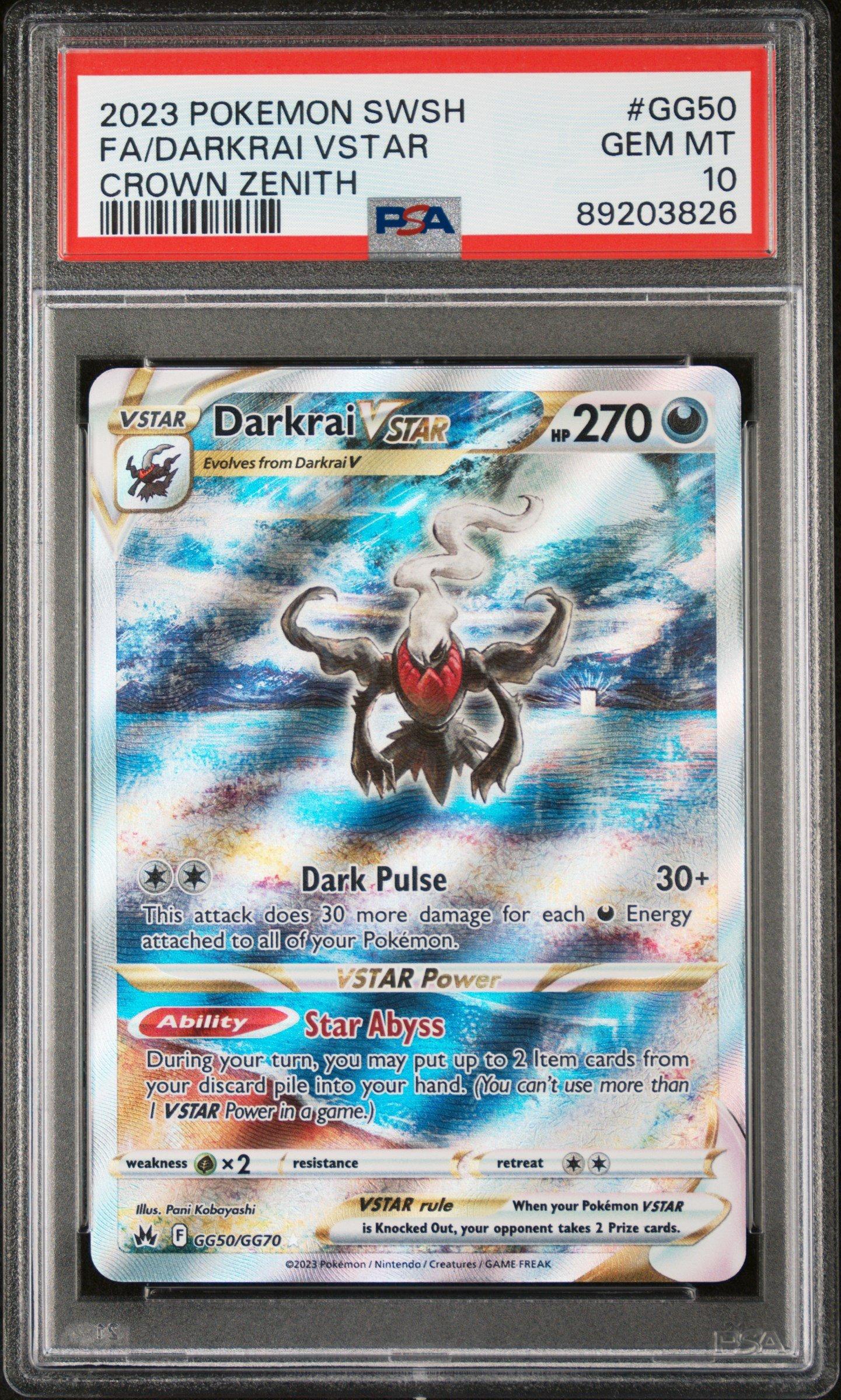 2023 Pokemon Sword And Shield Crown Zenith Gg50 Full Art/darkrai Vstar PSA 10
