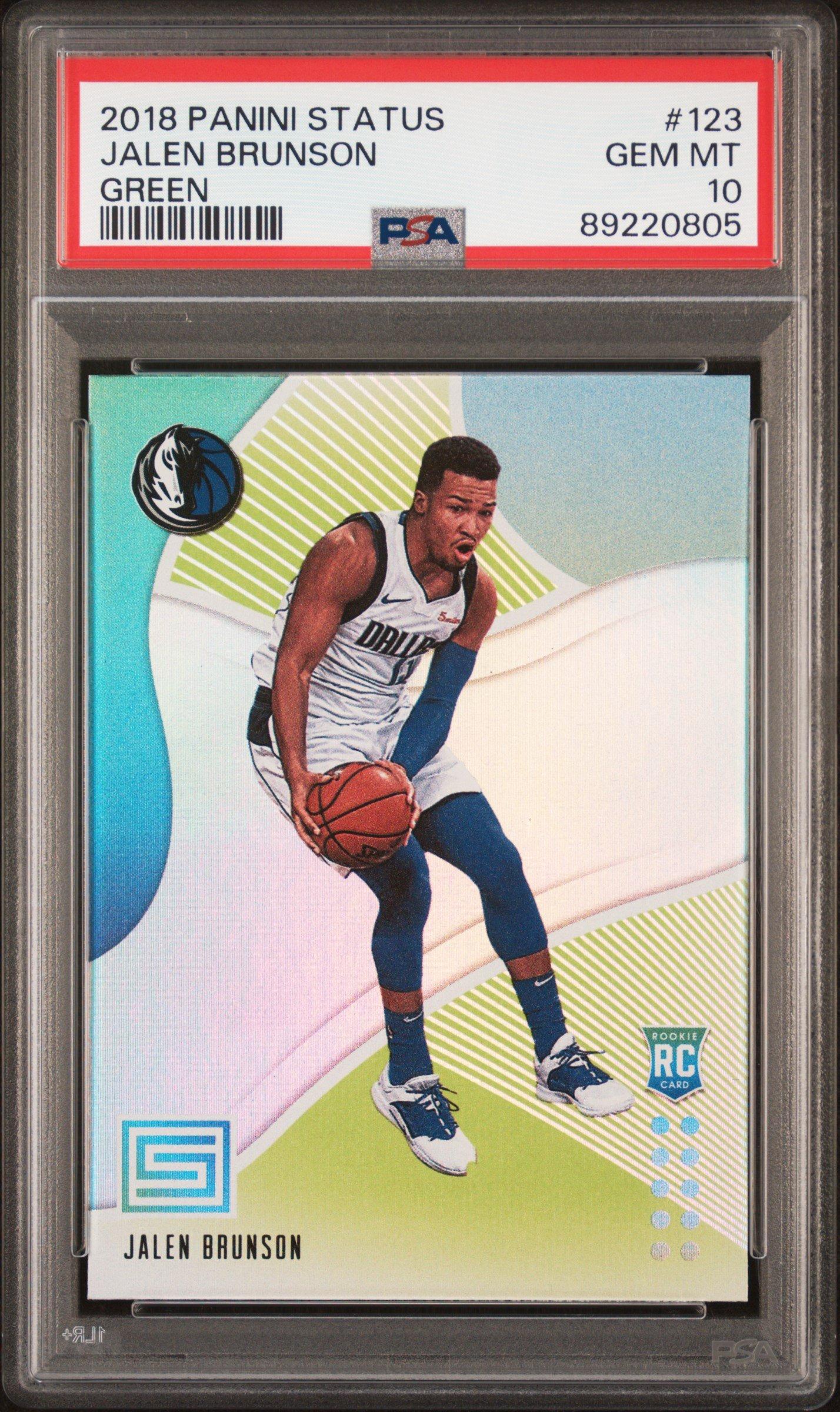 2018 Panini Status 123 Jalen Brunson Green PSA 10