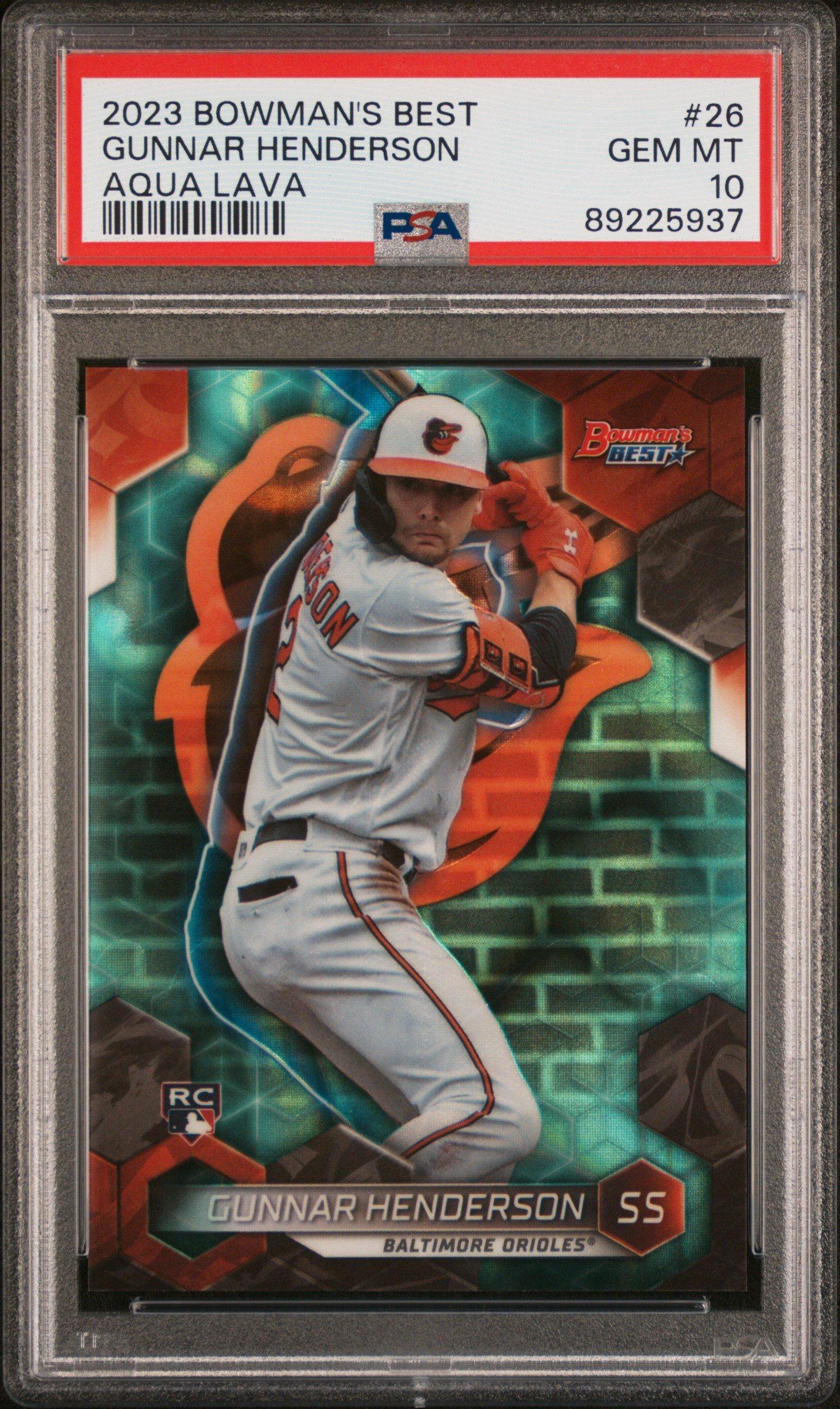 2023 Bowman's Best 26 Gunnar Henderson Aqua Lava PSA 10
