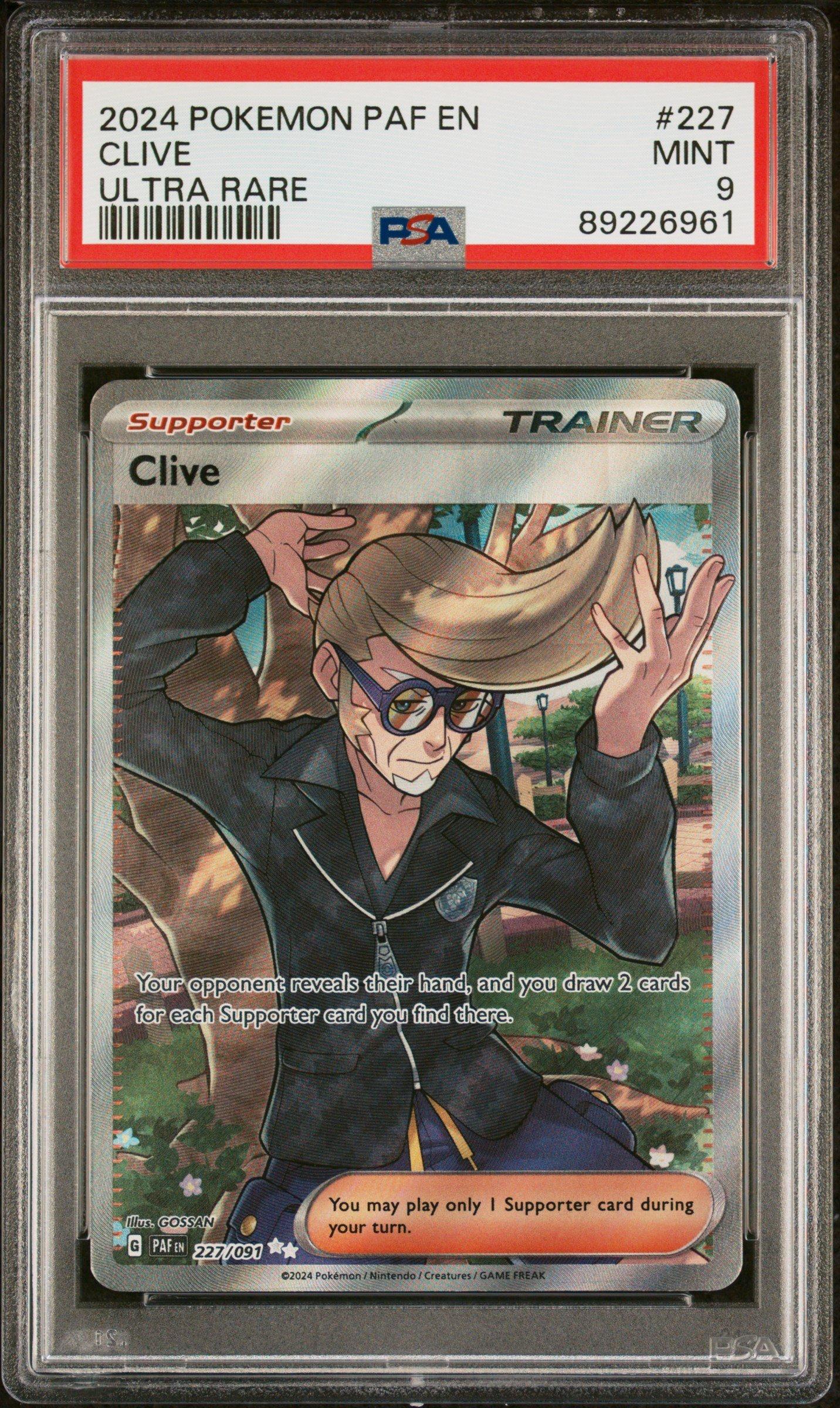 2024 Pokemon Paf En-paldean Fates 227 Clive Ultra Rare PSA 9 Graded Card |  GameStop