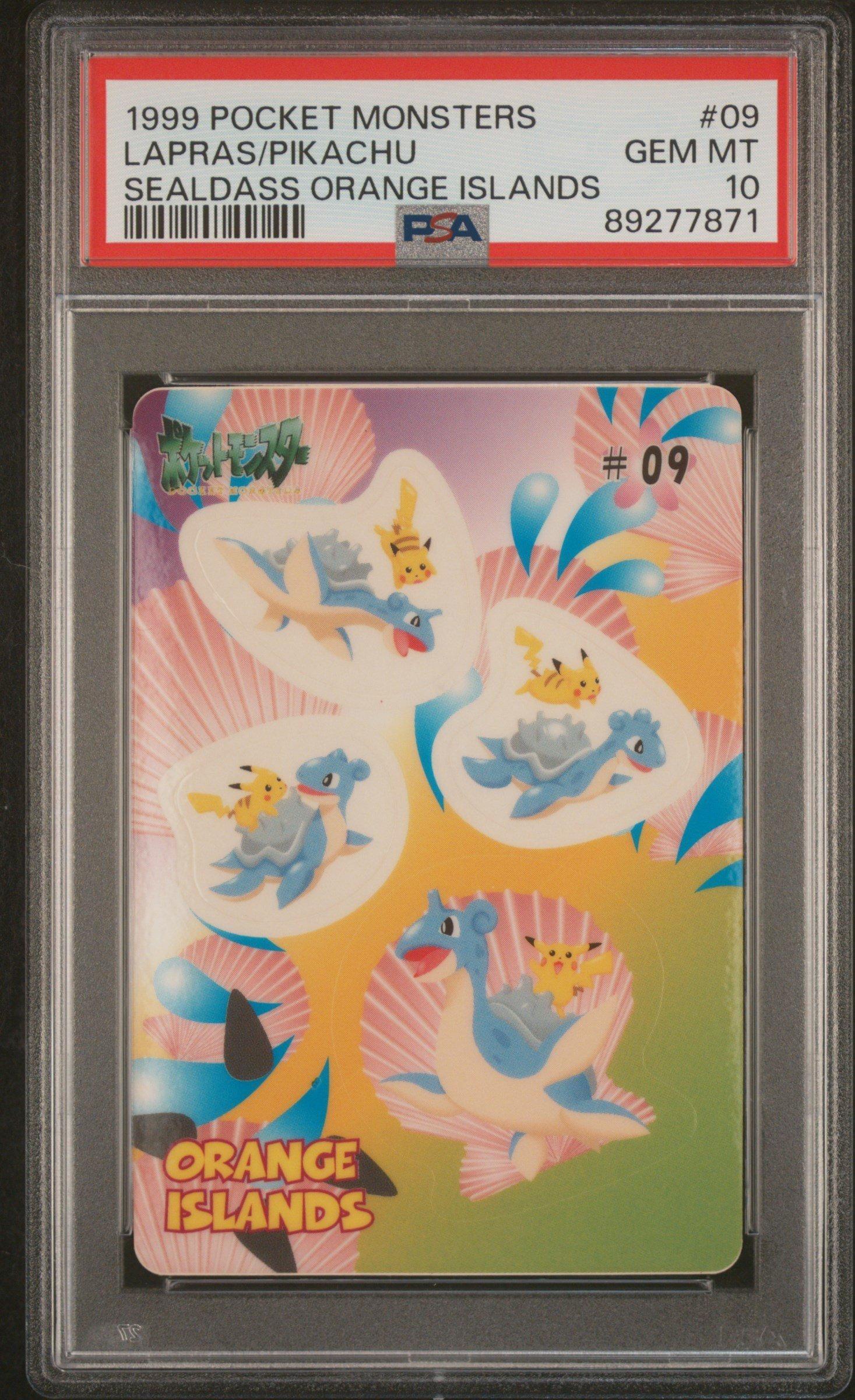 1999 Pocket Monsters Sealdass Orange Islands 09 Lapras/pikachu PSA 10