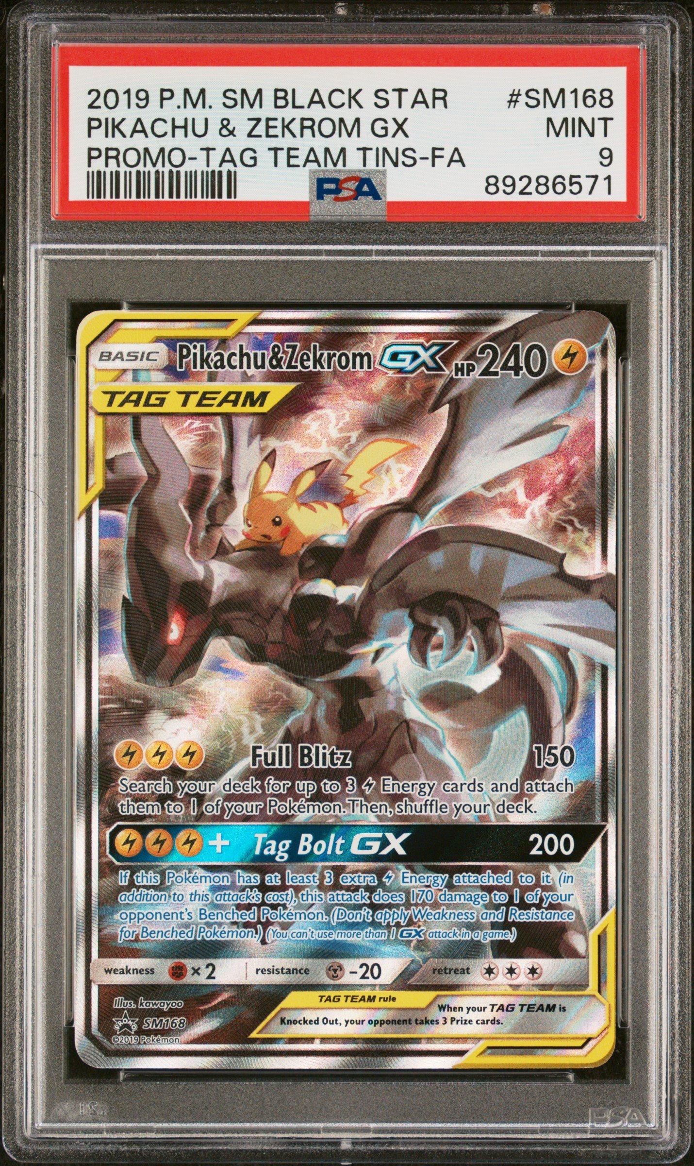 2019 Pokemon Sm Black Star Promo Sm168 Pikachu & Zekrom Gx PSA 9 | GameStop