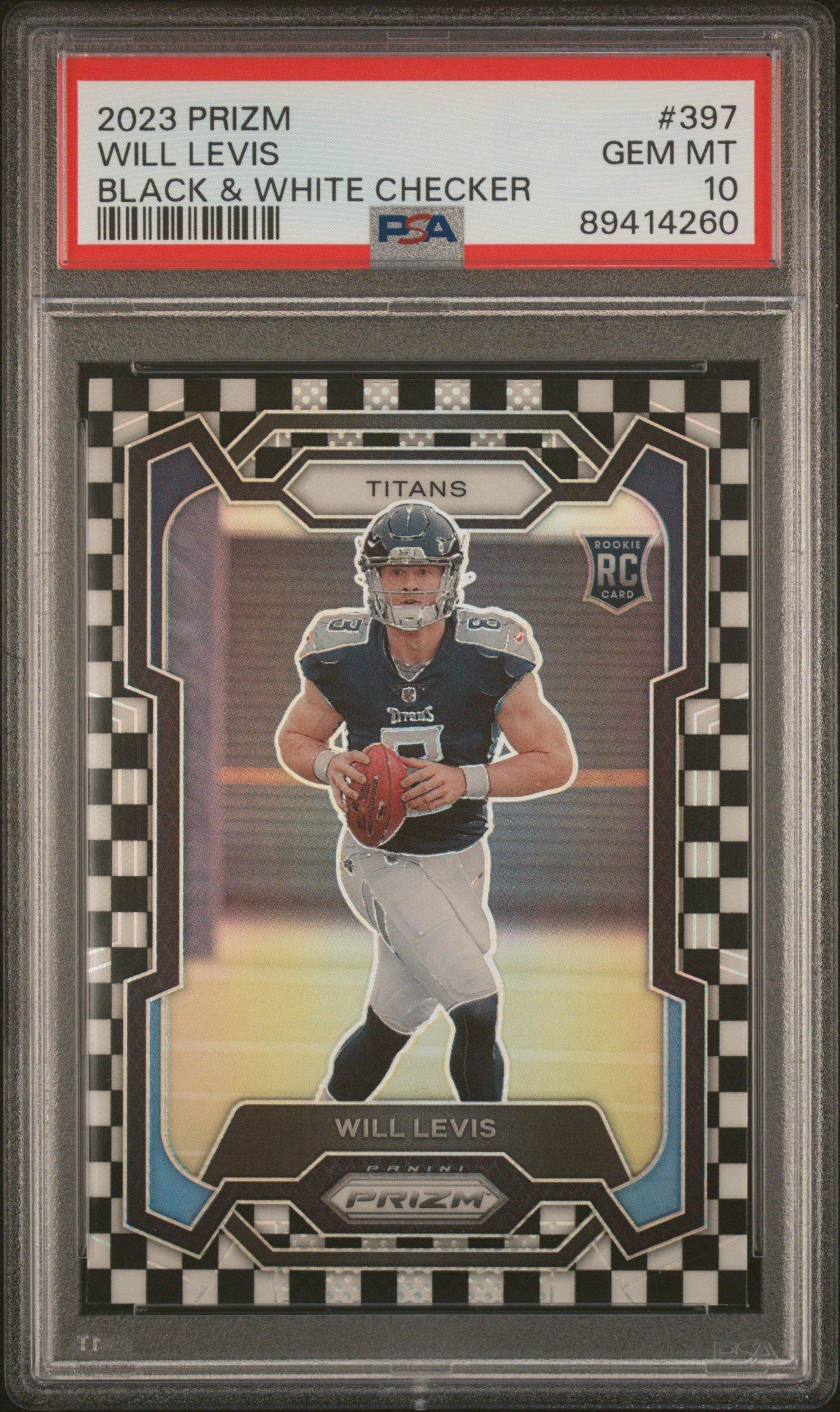 2023 Panini Prizm 397 Will Levis Black & White Checker PSA 10