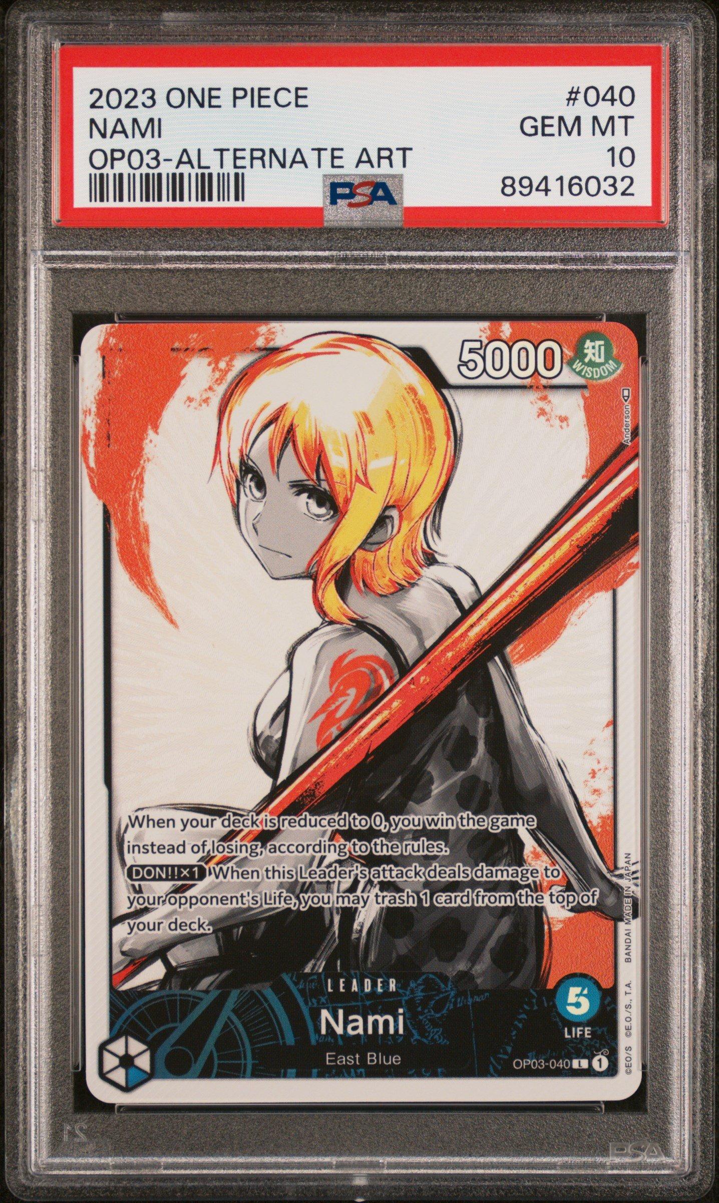 2023 One Piece Op03-pillars Of Strength 040 Nami Alternate Art PSA