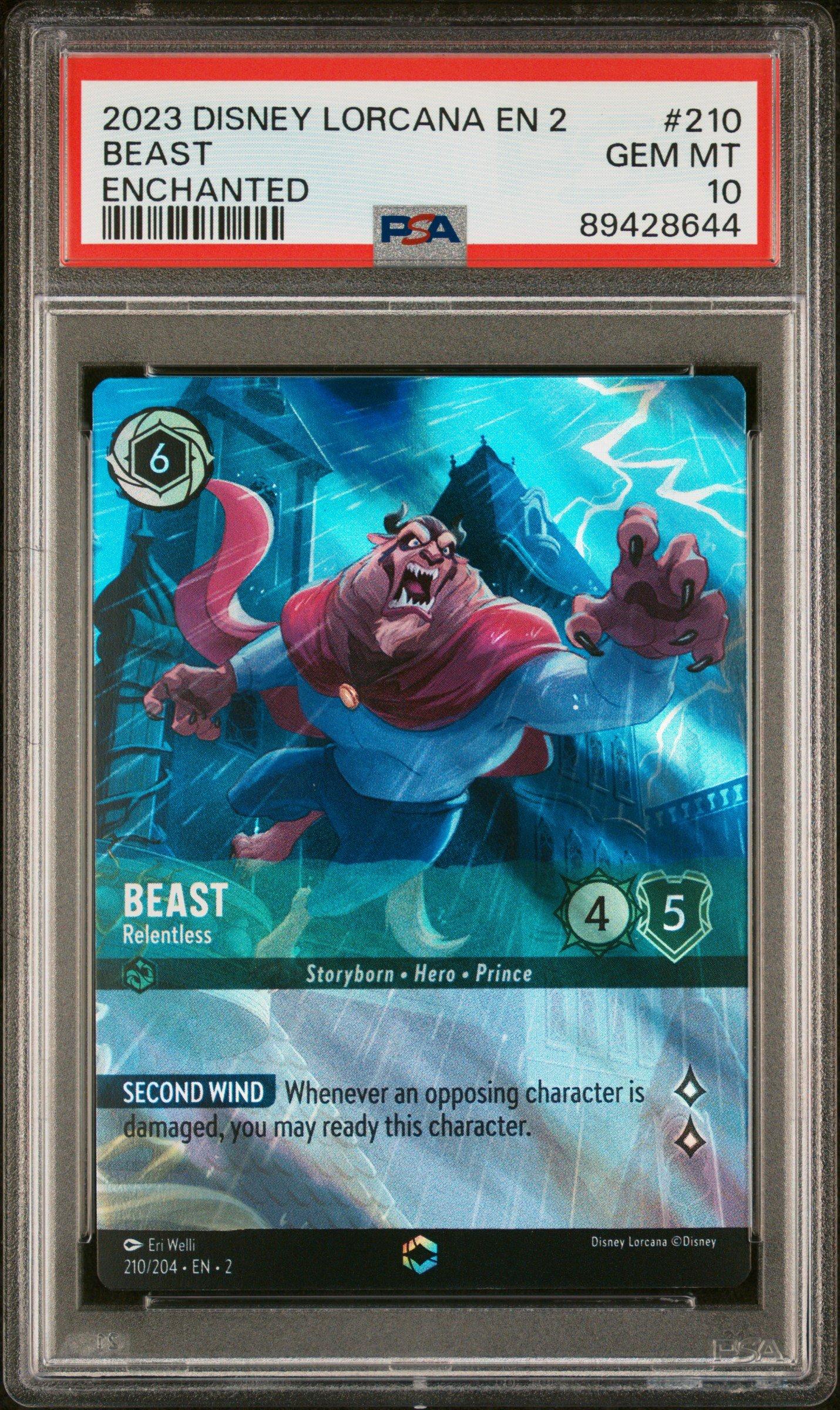 2023 Disney Lorcana En 2-rise Of The Floodborn 210 Beast - Relentless  Enchanted PSA 10 Graded Card | GameStop