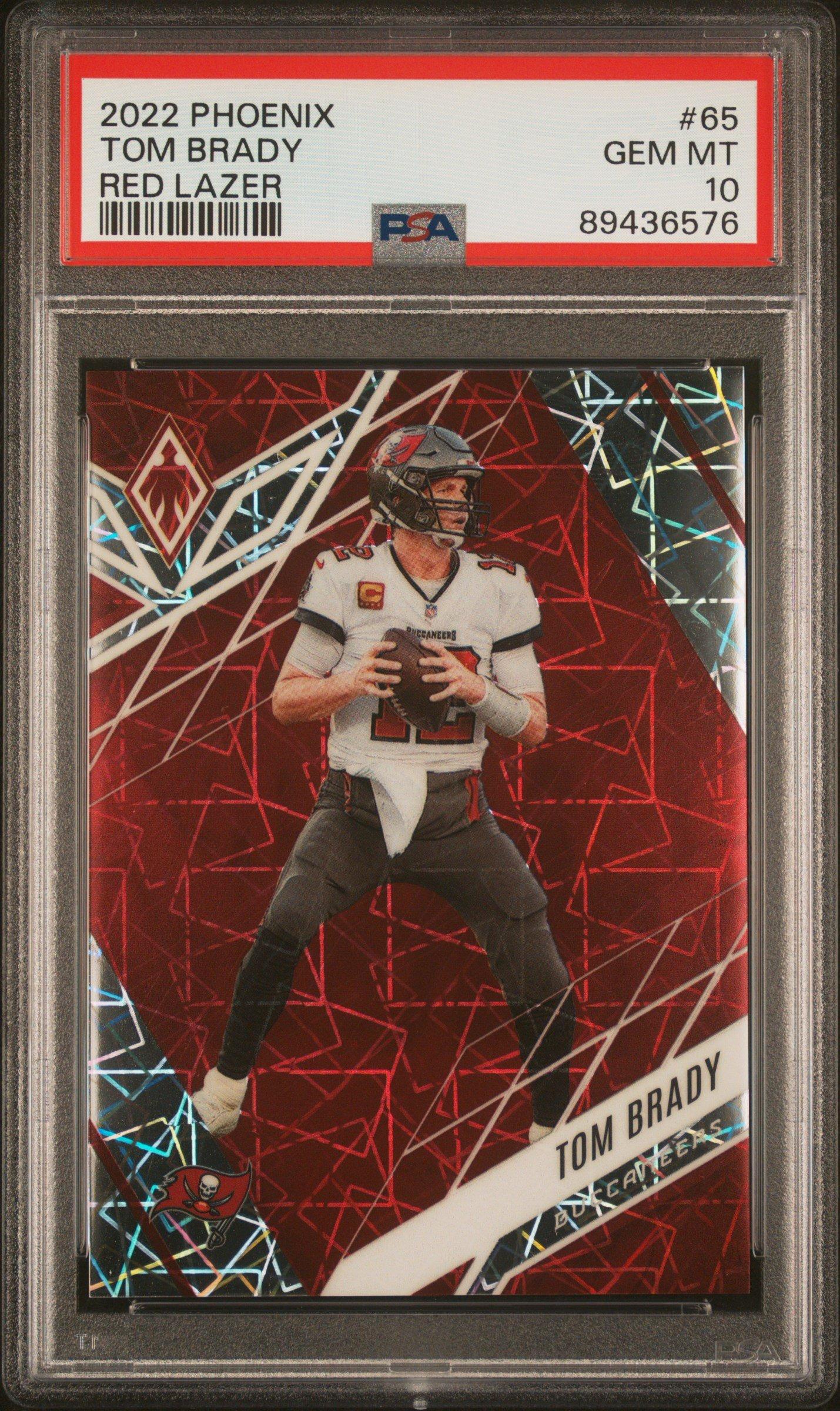 2022 Panini Phoenix 65 Tom Brady Red Lazer PSA 10