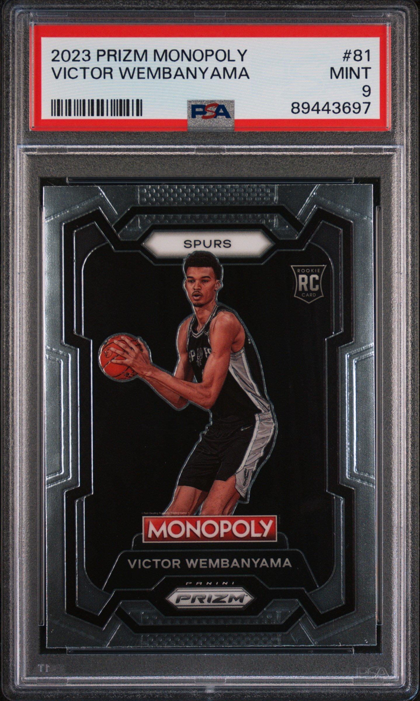 2023 Panini Prizm Monopoly 81 Victor Wembanyama PSA 9 Graded Card 