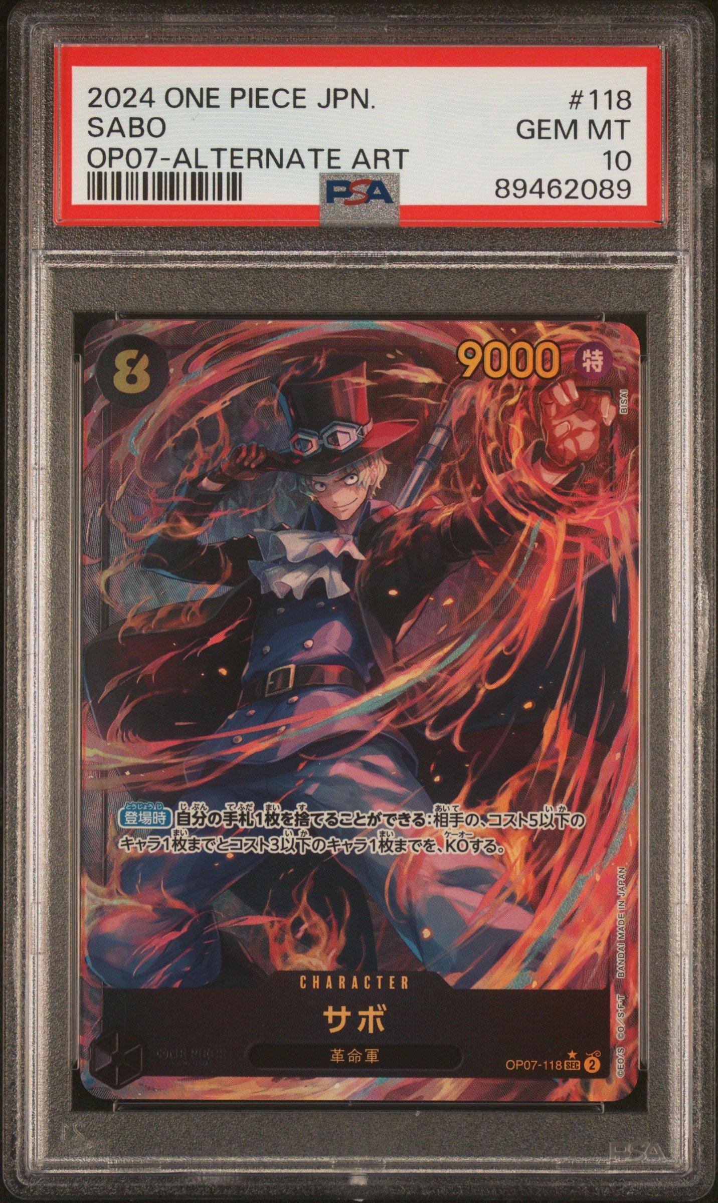 2024 One Piece Japanese Op07-500 Years In The Future 118 Sabo Alternate Art PSA 10