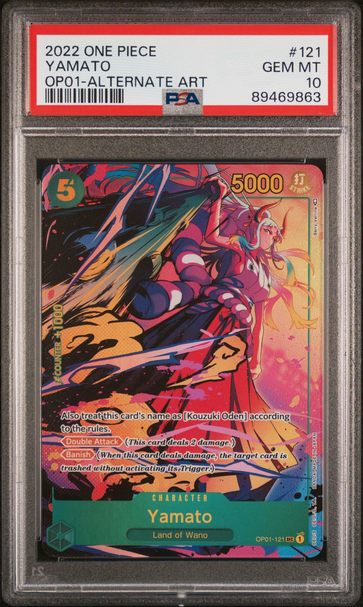 2022 One Piece Romance Dawn 121 Yamato Alternate Art PSA 10 Graded 