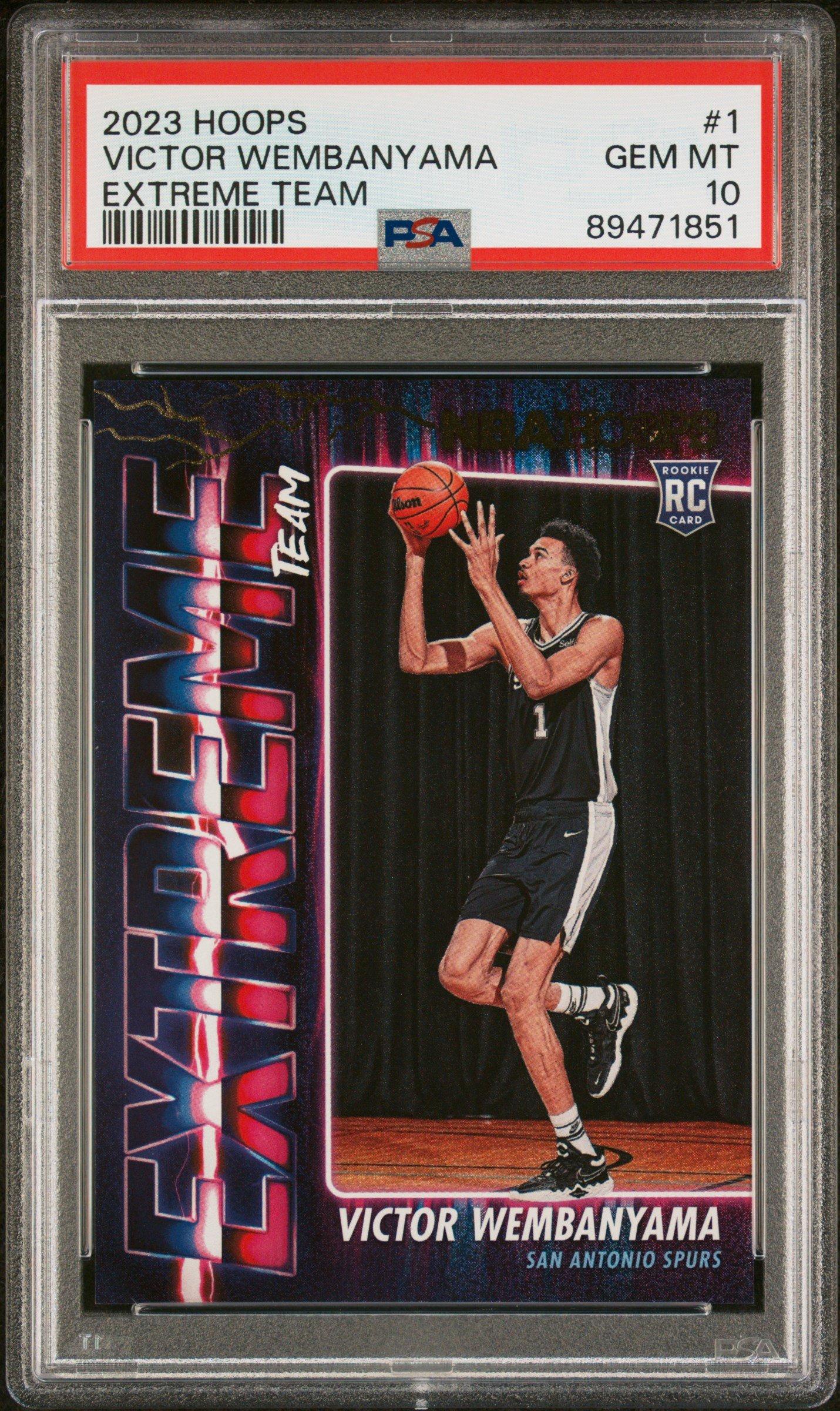 2023 Panini Nba Hoops Extreme Team 1 Victor Wembanyama PSA 10