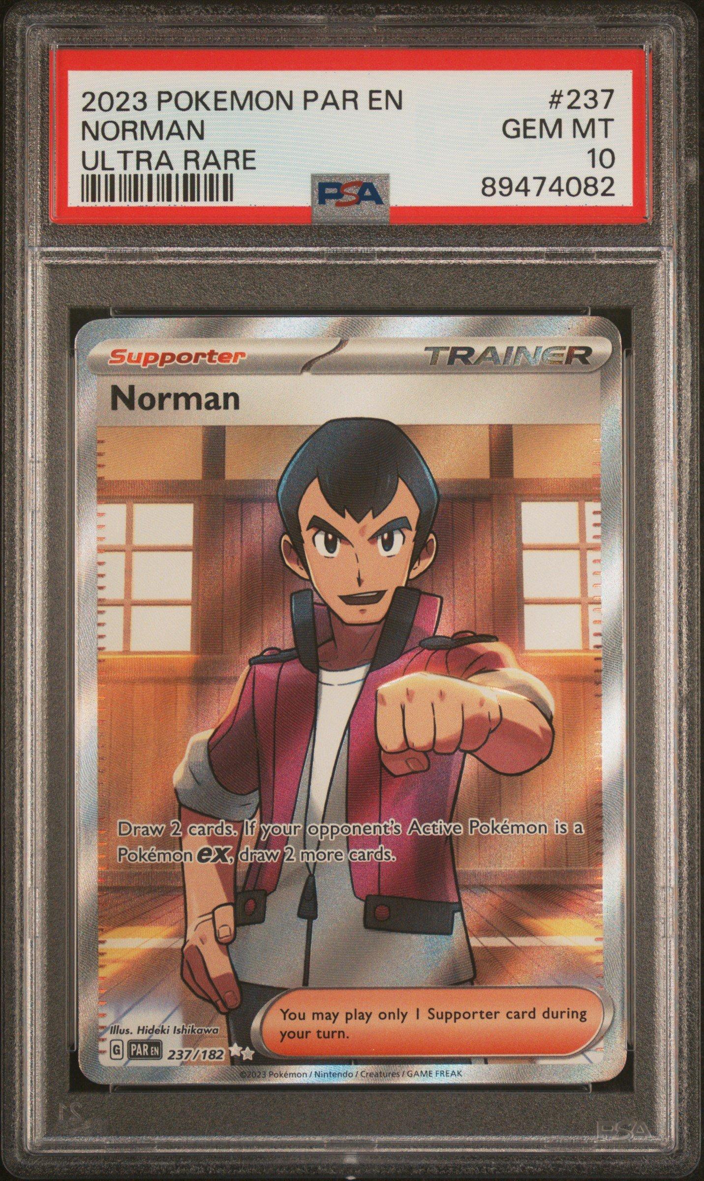 norman pokemon card 168/182 - Paradox Rift - Trainer Lot x4 All cards are pack fresh and Near Mint Norman Pokemon TCG Trainer Card