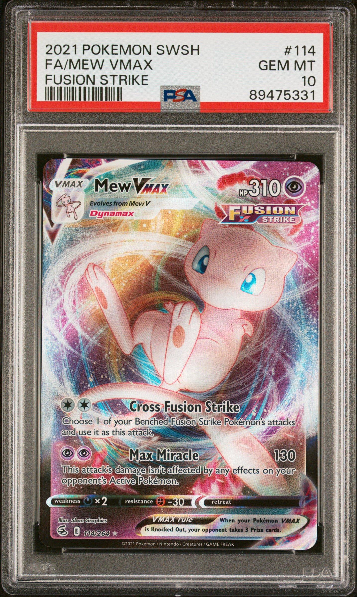 2021 Pokemon Sword & Shield Fusion Strike 114 Full Art/mew Vmax