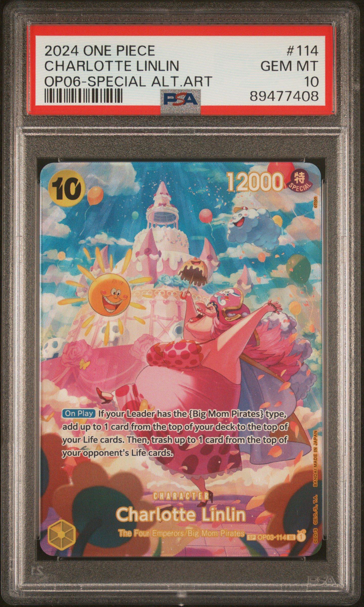 2024 One Piece Op06-wings Of The Captain 114 Charlotte Linlin Special Alternate Art PSA 10