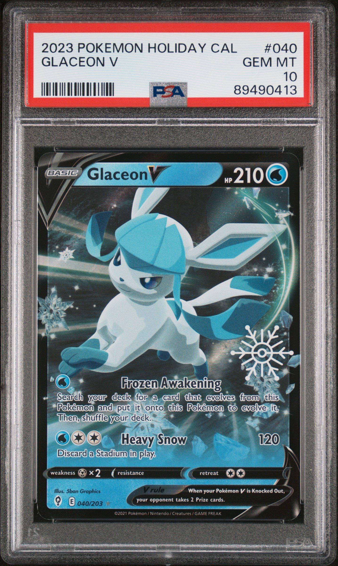2023 Pokemon Holiday Calendar 040 Glaceon V PSA 10 Graded Card | GameStop
