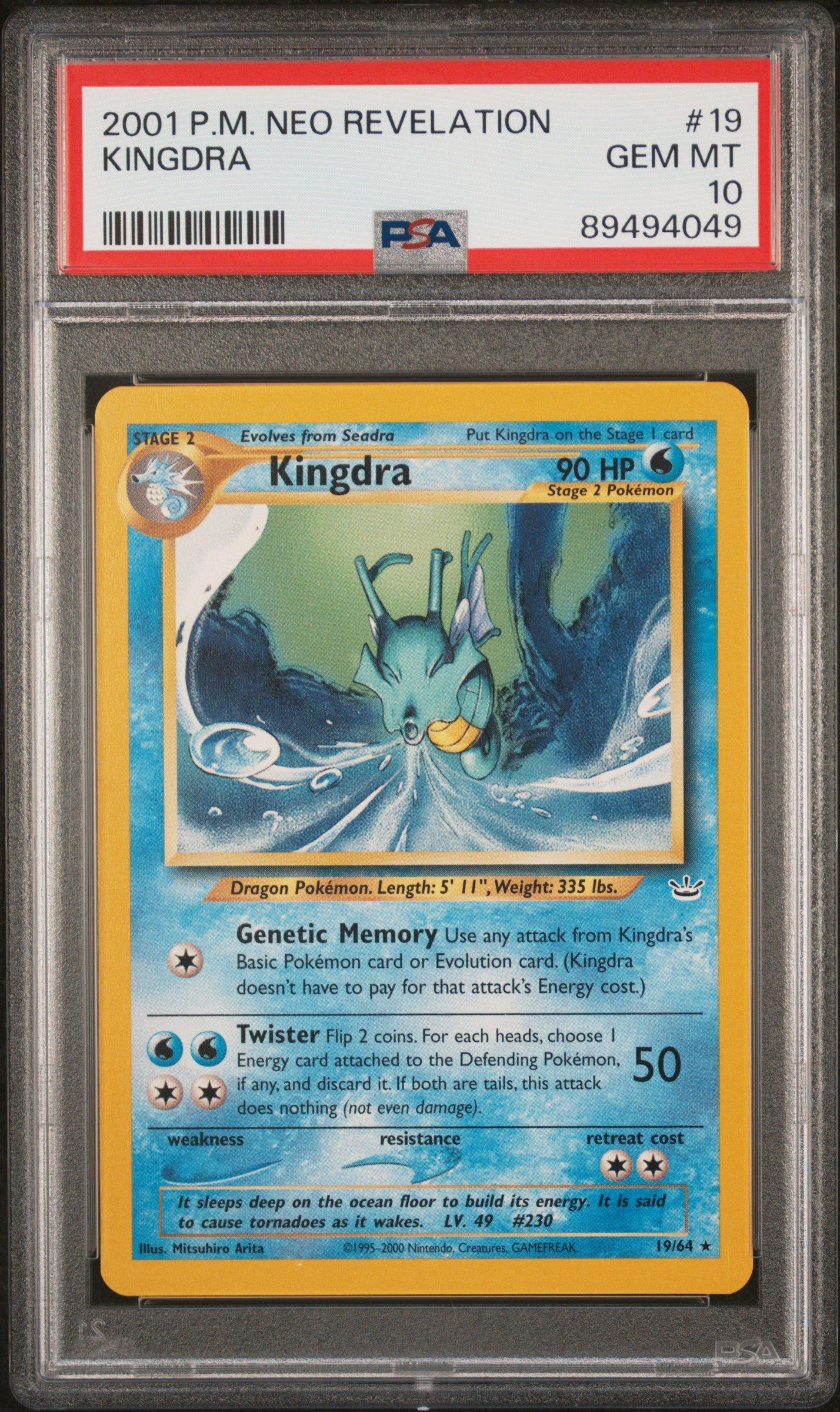 2001 Pokemon Neo Revelation 19 Kingdra PSA 10