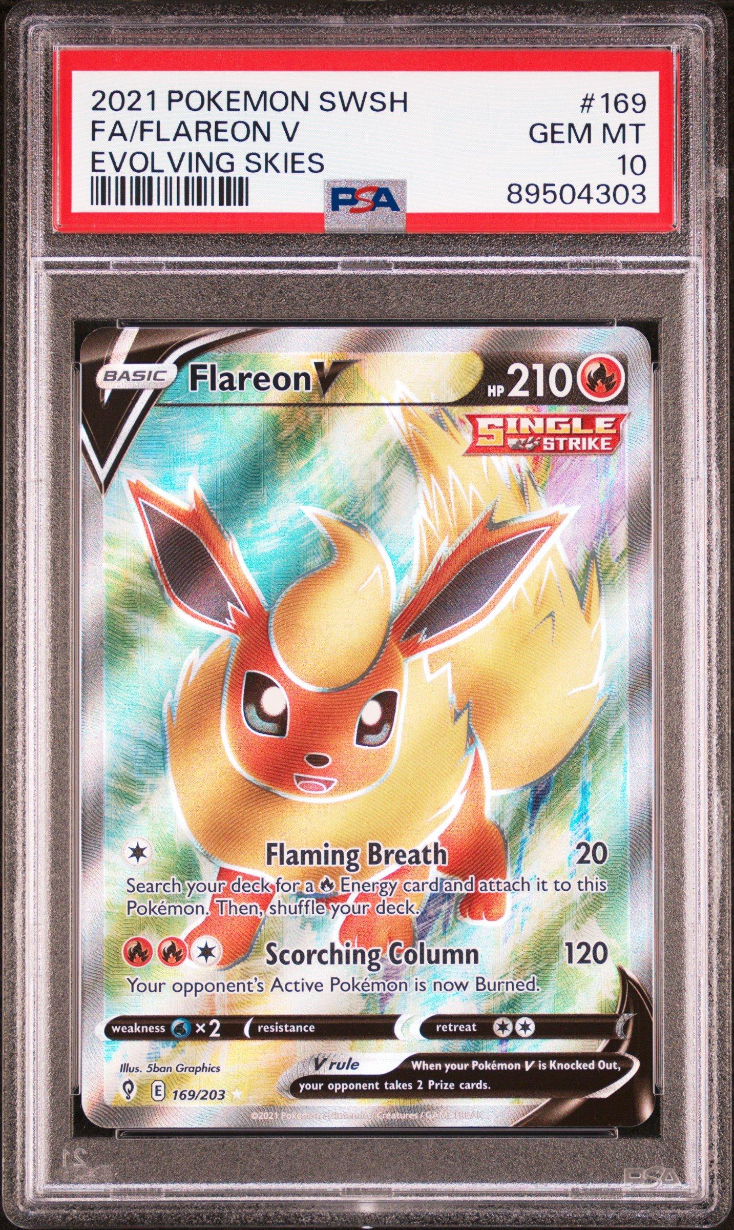 2021 Pokemon Sword & Shield Evolving Skies 169 Full Art/flareon V