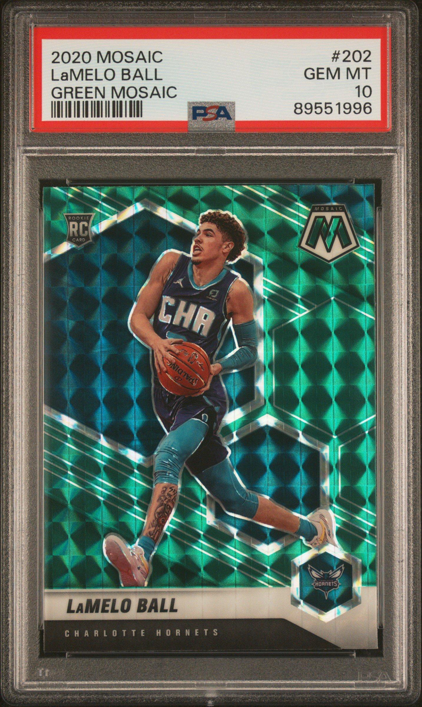 2020 Panini Mosaic 202 Lamelo Ball Green Mosaic PSA 10