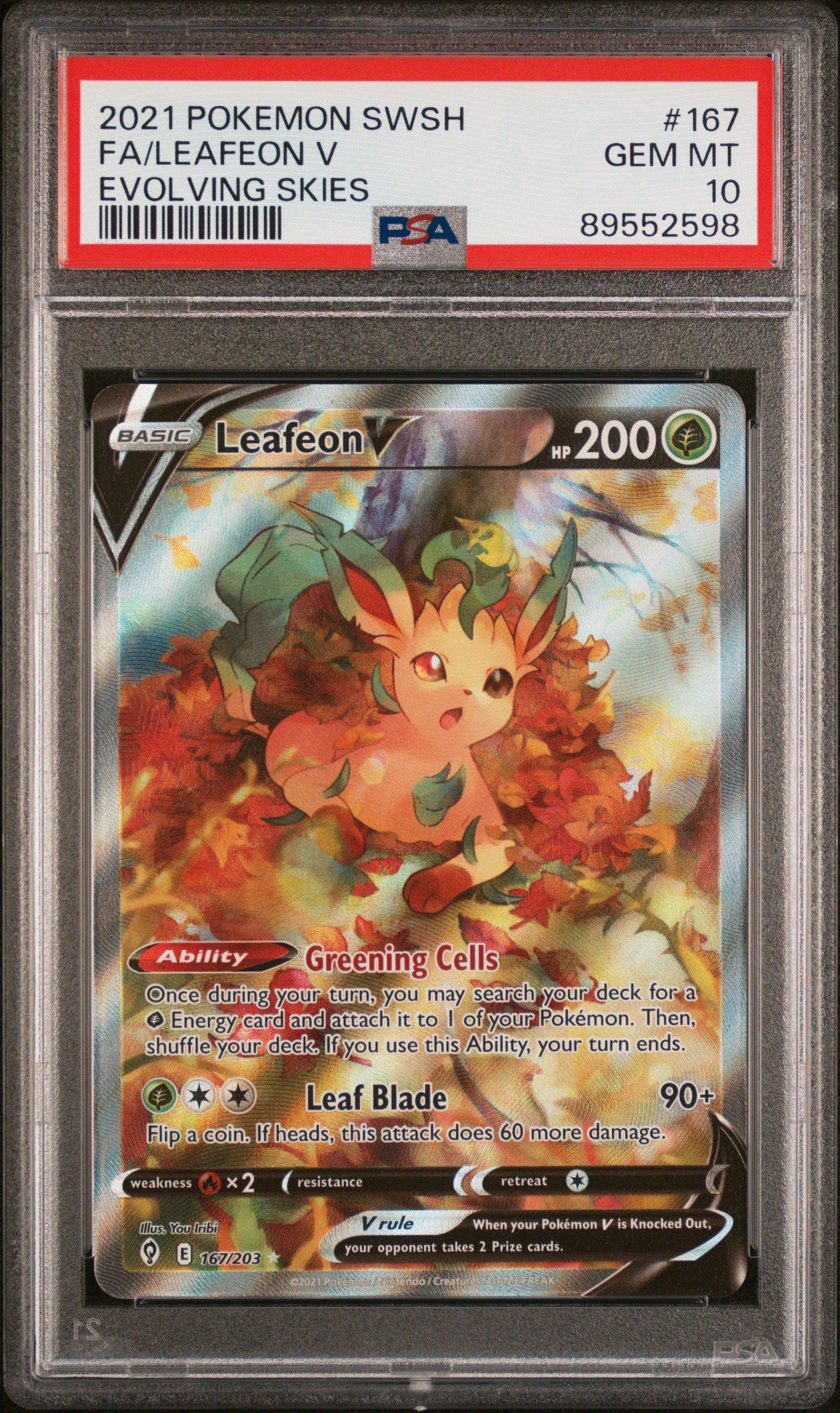 2021 Pokemon Sword & Shield Evolving Skies 167 Full Art/leafeon V