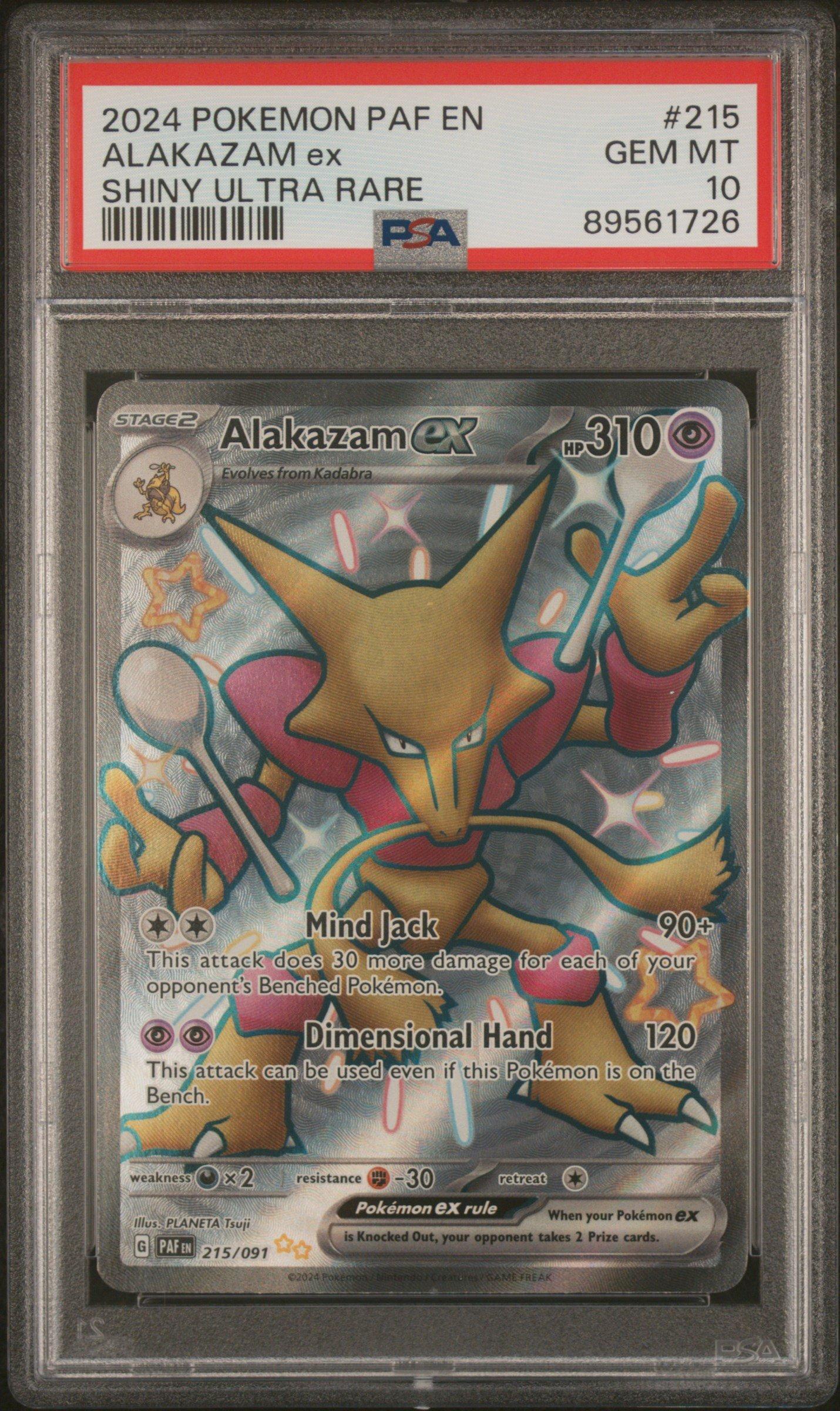2024 Pokemon Paf En-paldean Fates 215 Alakazam Ex Shiny Ultra Rare