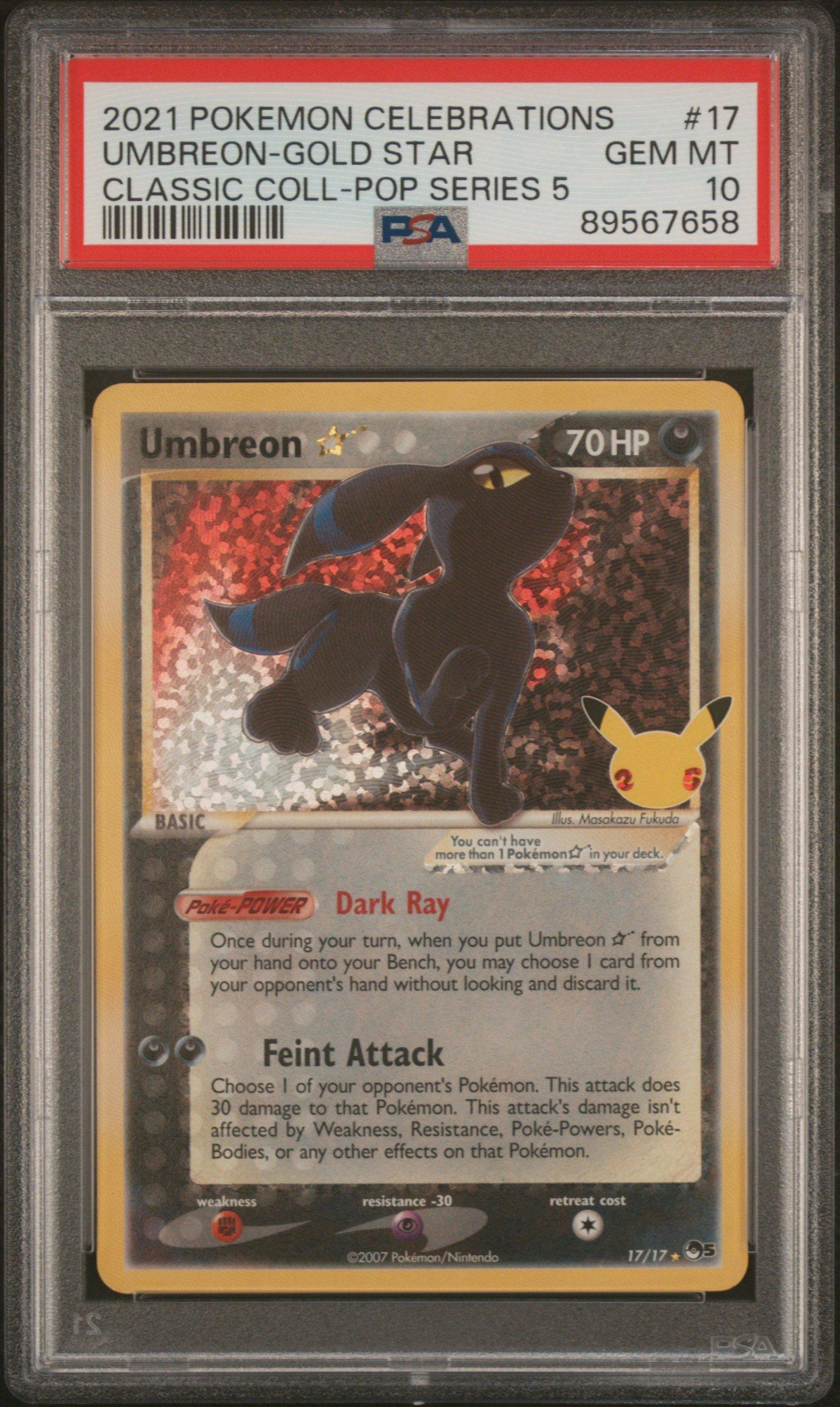 2021 Pokémon Umbreon - Gold Star 2021 Pokemon Celebrations Classic Collection 17 Umbreon-gold Star