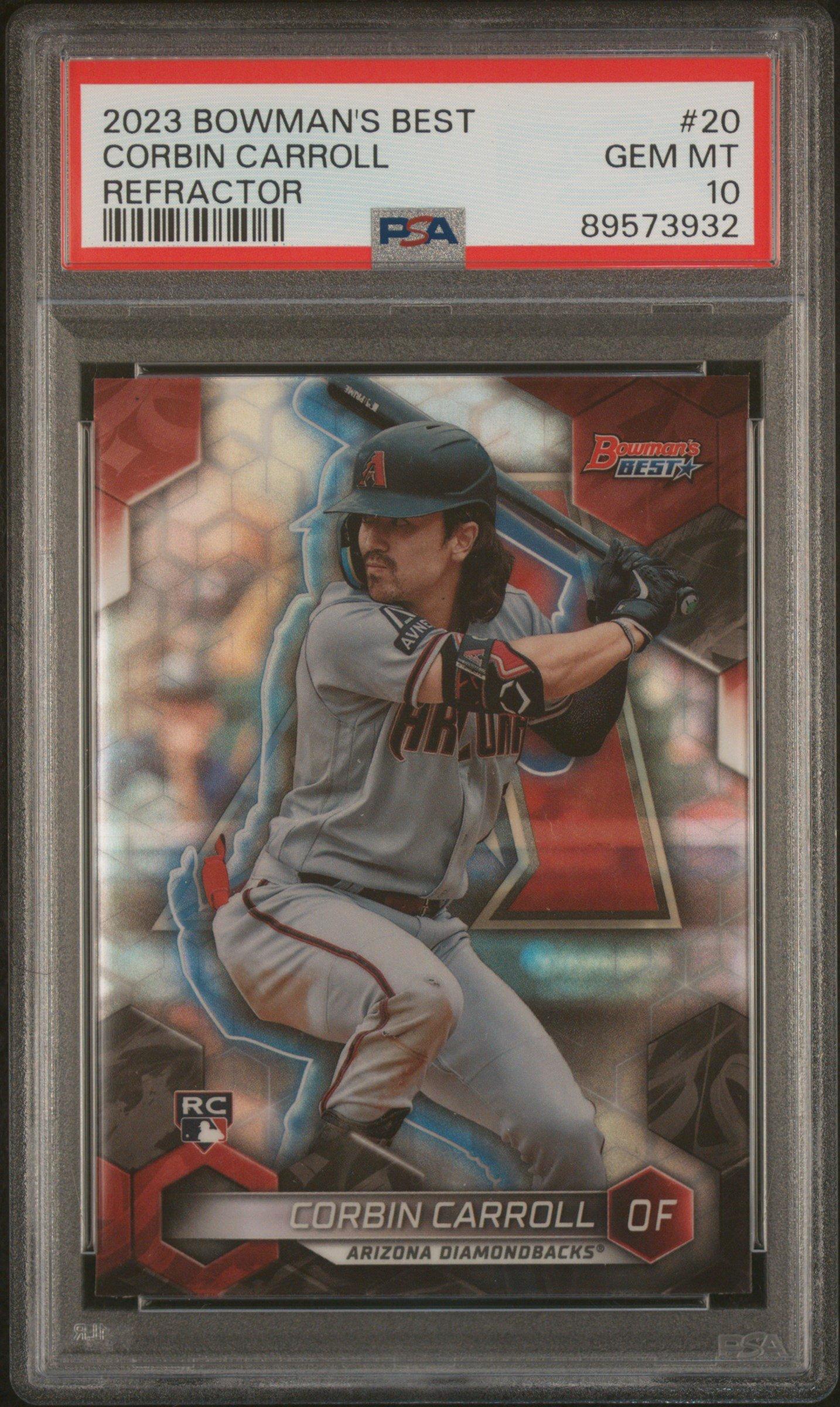 2023 Bowman's Best 20 Corbin Carroll Refractor PSA 10