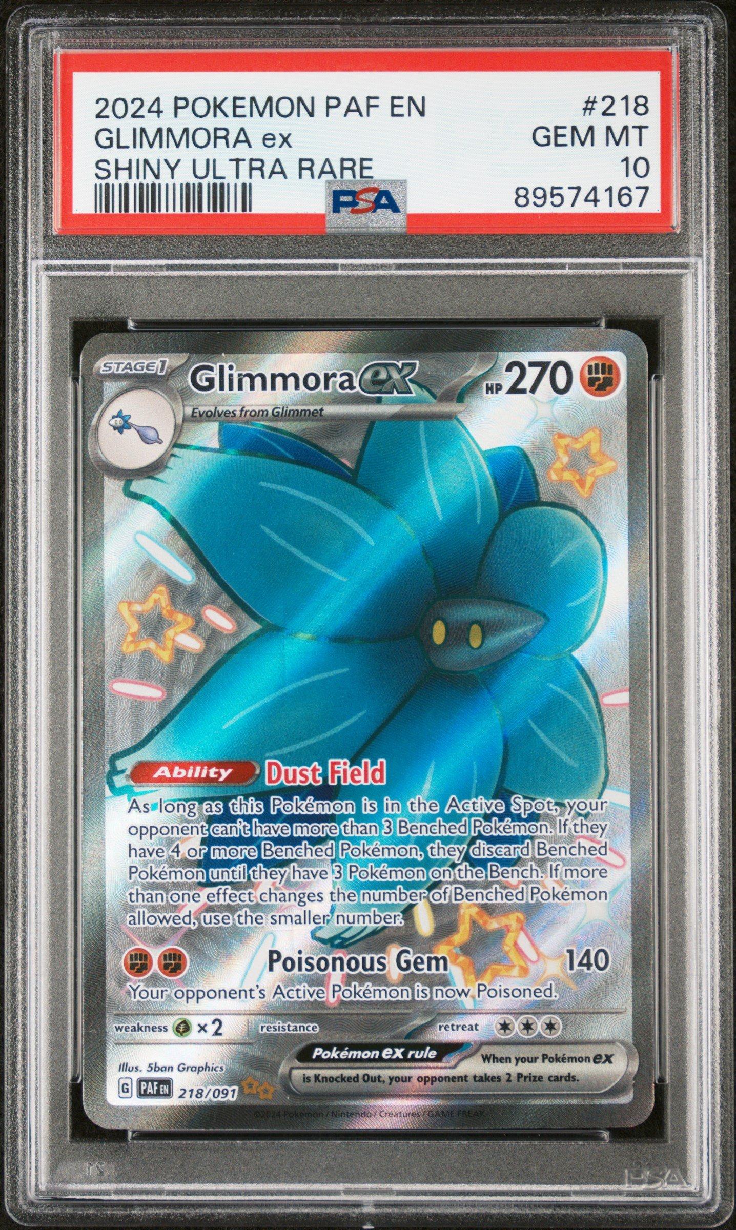 glimmora pokemon card value PSA 10 Glimmora ex Paldean Fates #218 Pokemon card – GorillaTCG main image 0